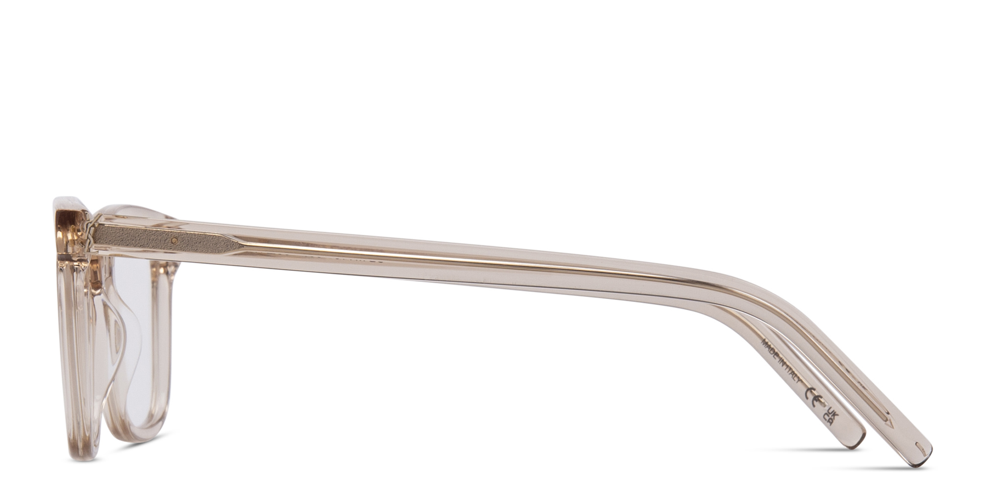 Shop SAINT LAURENT Square Eyeglasses in Nude online.