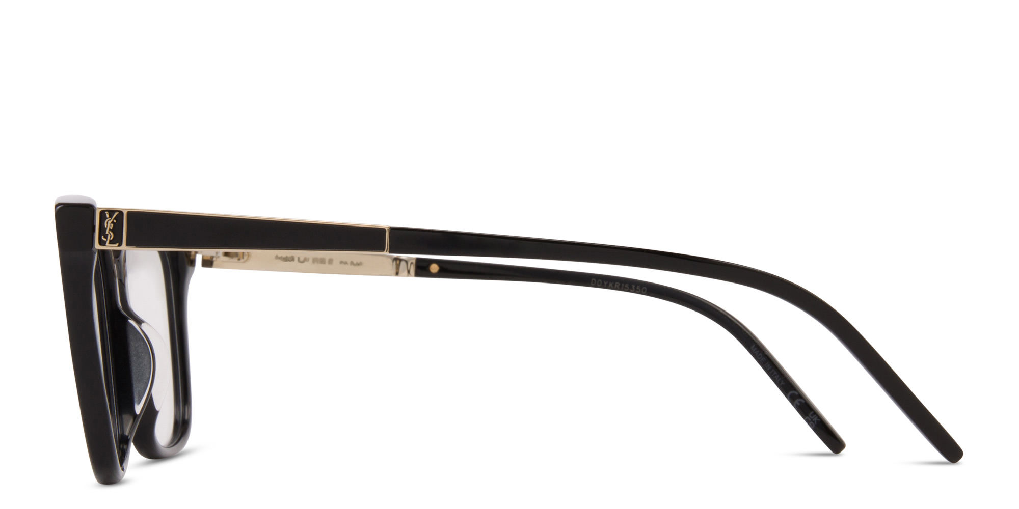 Shop SAINT LAURENT Square Eyeglasses in Black online.