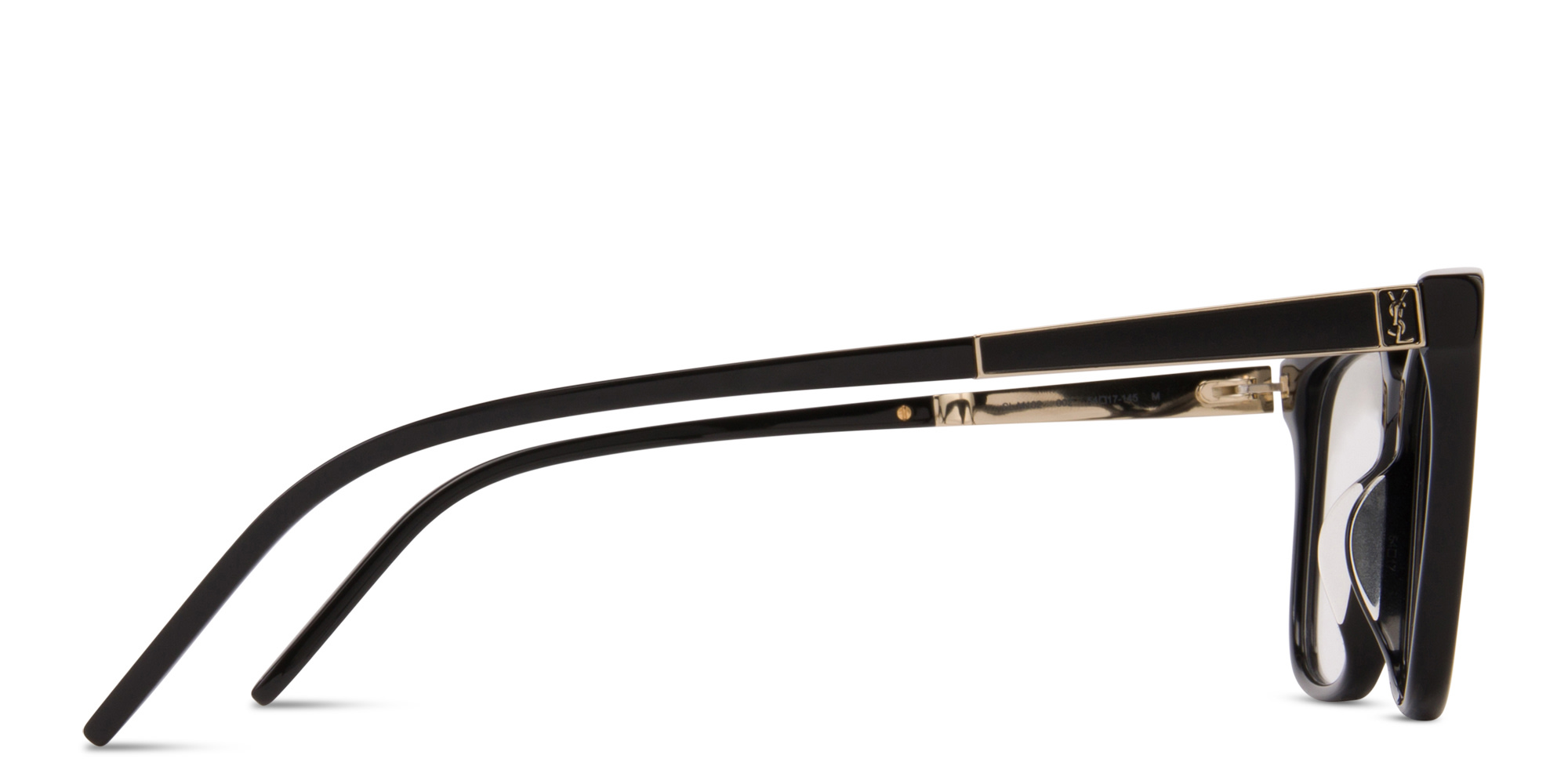 Shop SAINT LAURENT Square Eyeglasses in Black online.