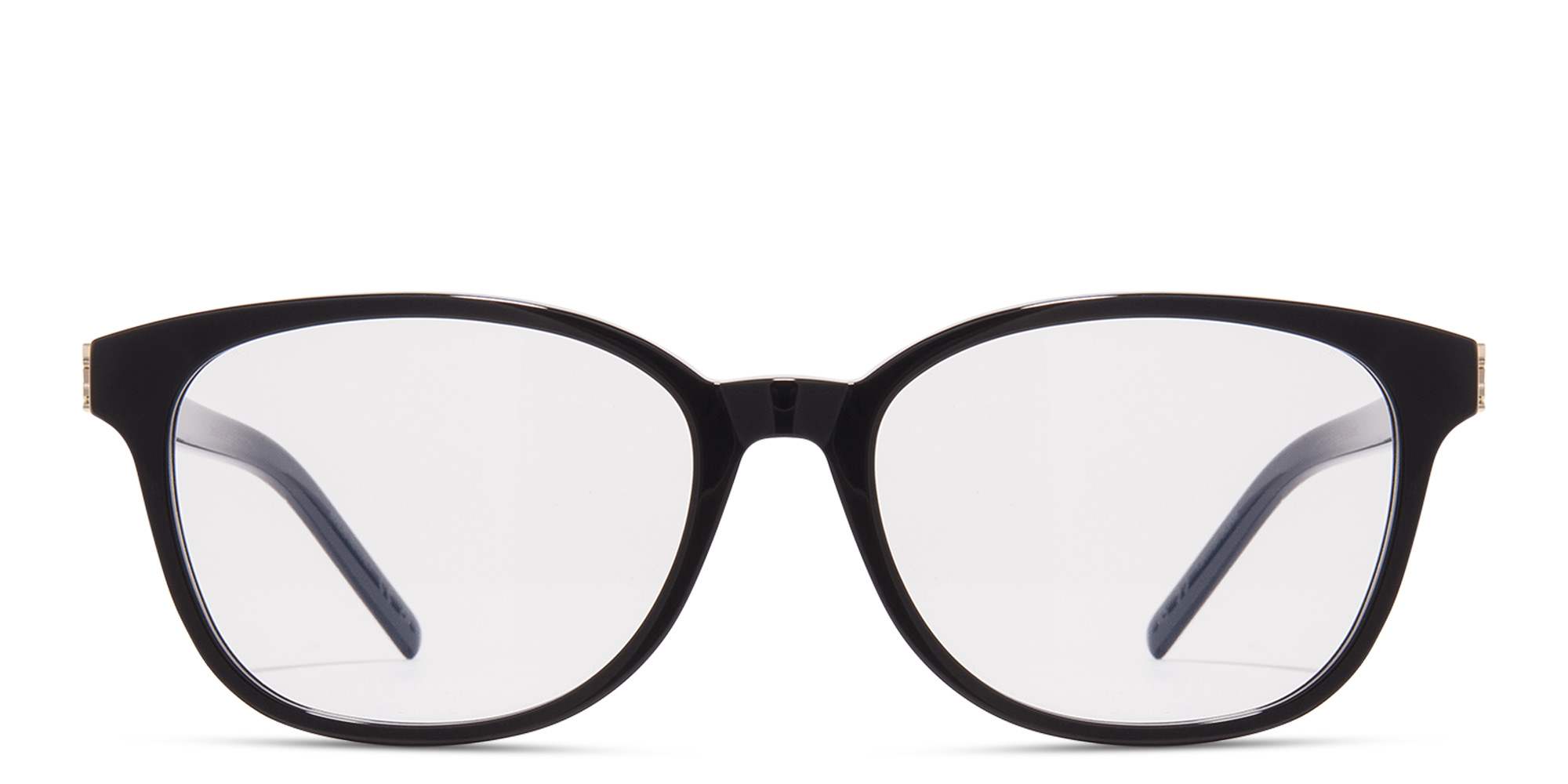 Shop SAINT LAURENT Square Eyeglasses in Black online.