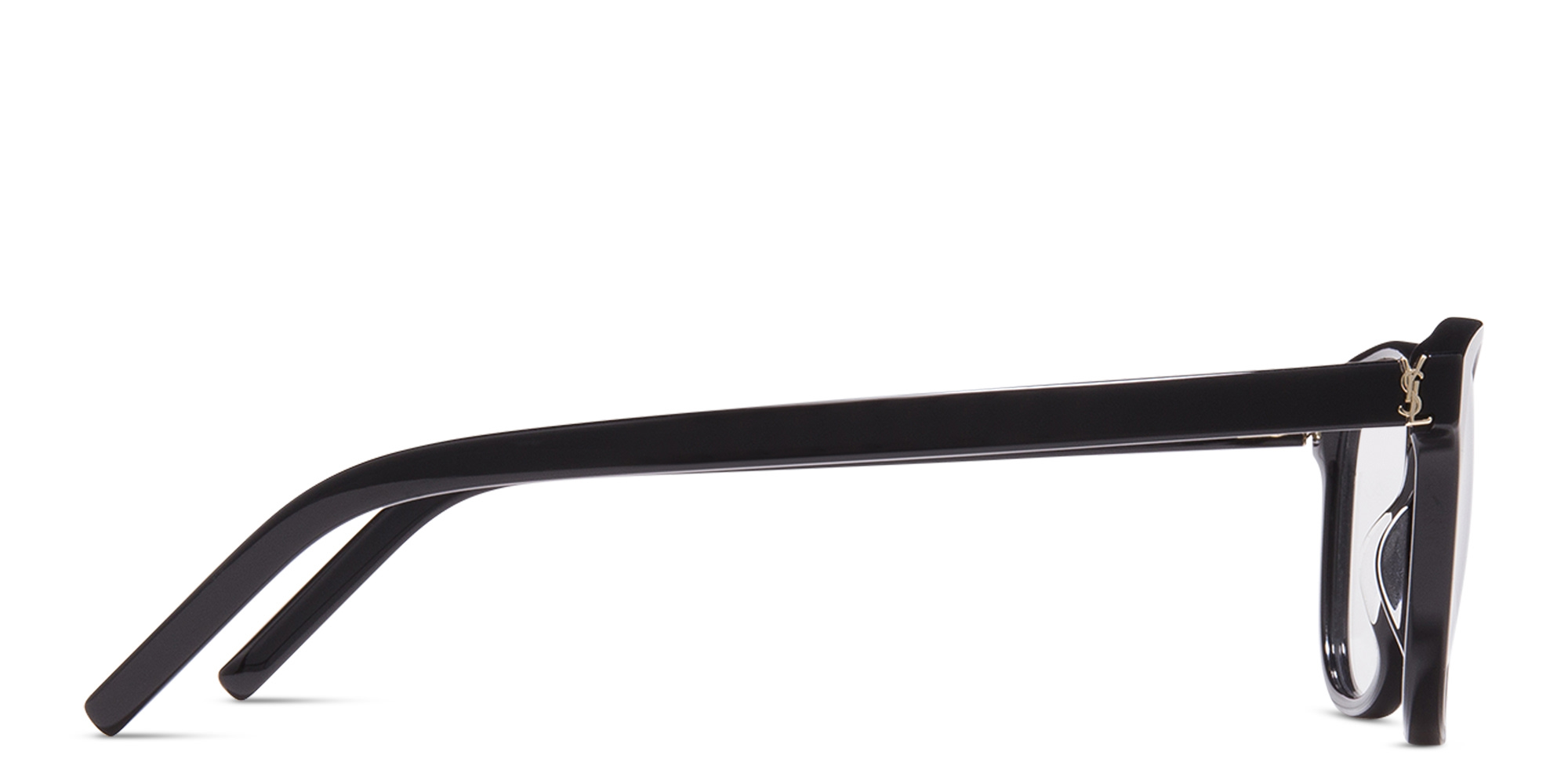 Shop SAINT LAURENT Square Eyeglasses in Black online.