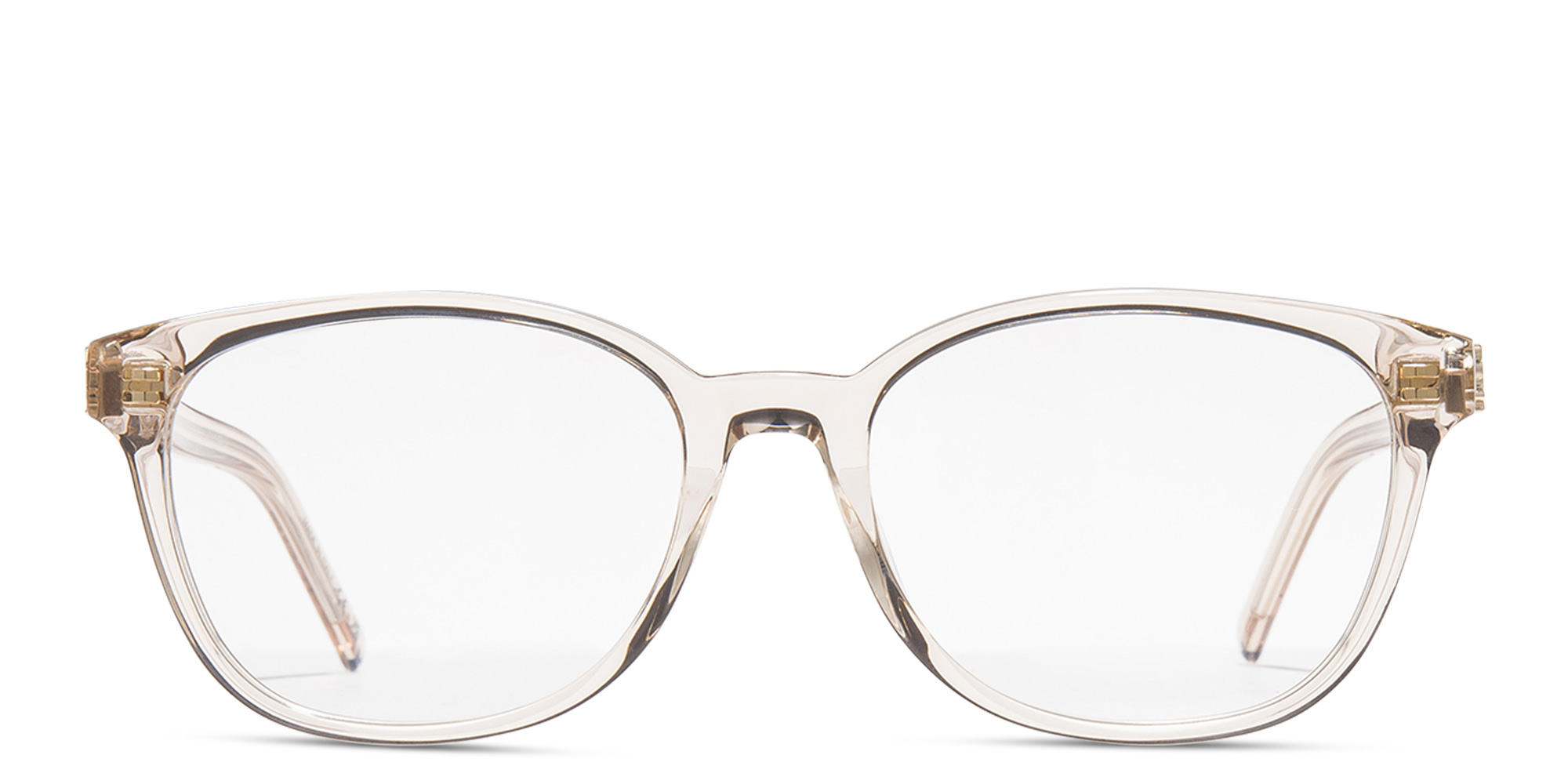 Shop SAINT LAURENT Square Eyeglasses in Nude online.