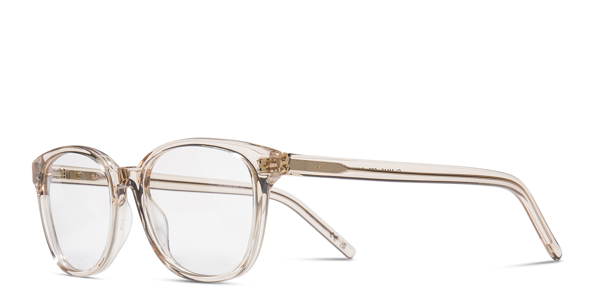 Shop SAINT LAURENT Square Eyeglasses in Nude online.