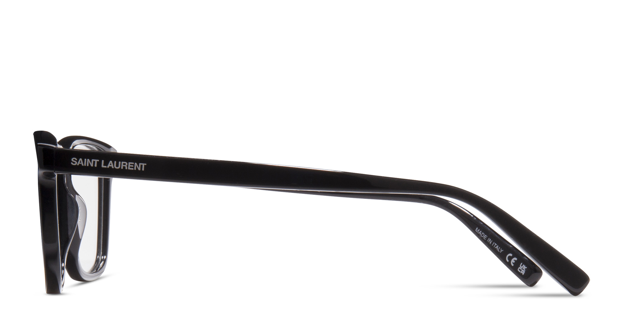 تسوق نظارات طبية بإطار مستطيل واسع سان لوران بلون أسود أونلاين.