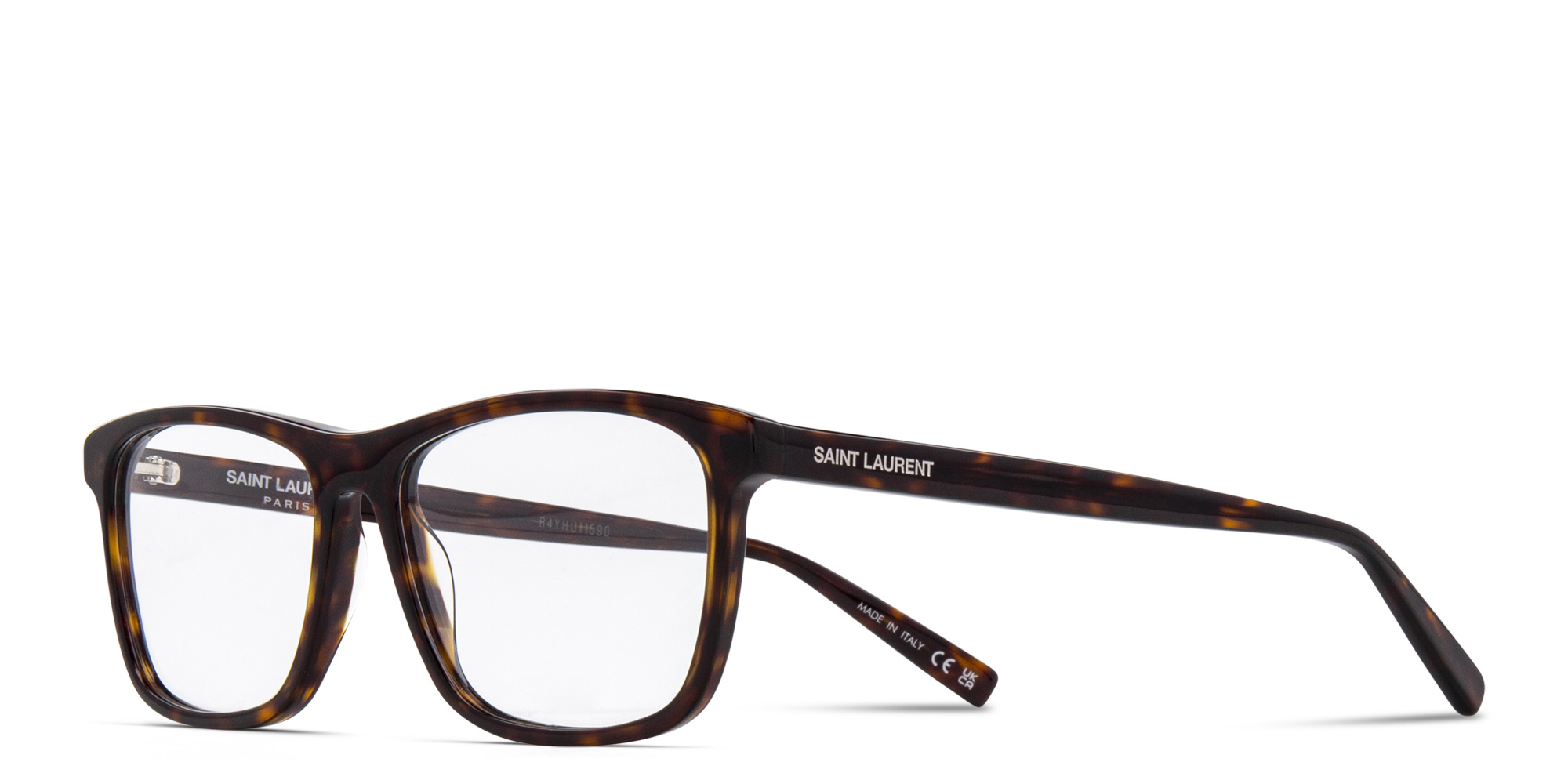 نظارات طبية بإطار مستطيل واسع من سان لوران بلون مموه - صورة المنتج 4