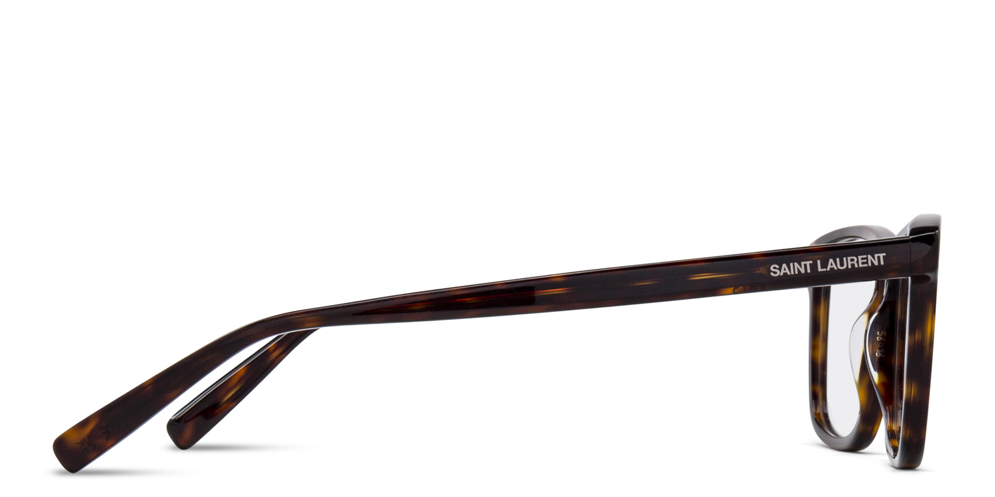 SAINT LAURENT Wide Rectangle Eyeglasses in Havana – Product Photo 4