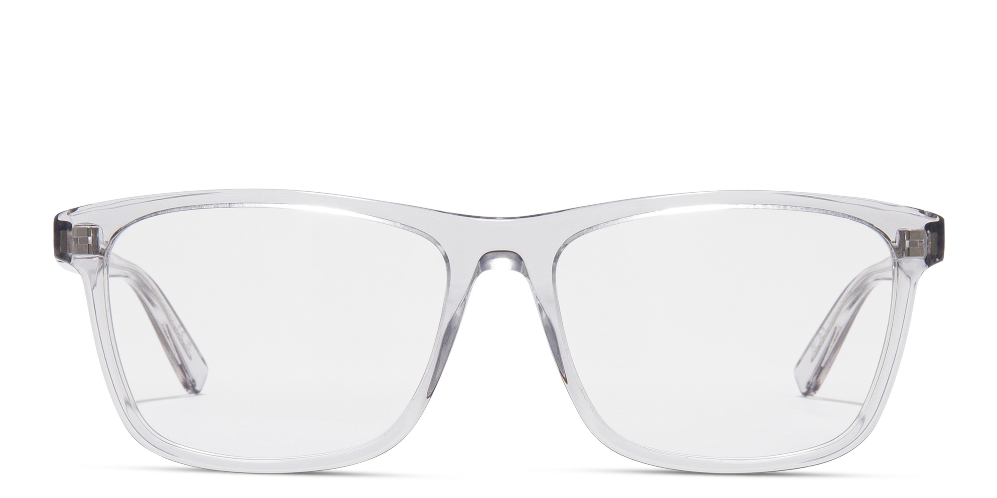 Shop SAINT LAURENT Wide Rectangle Eyeglasses in Grey online.