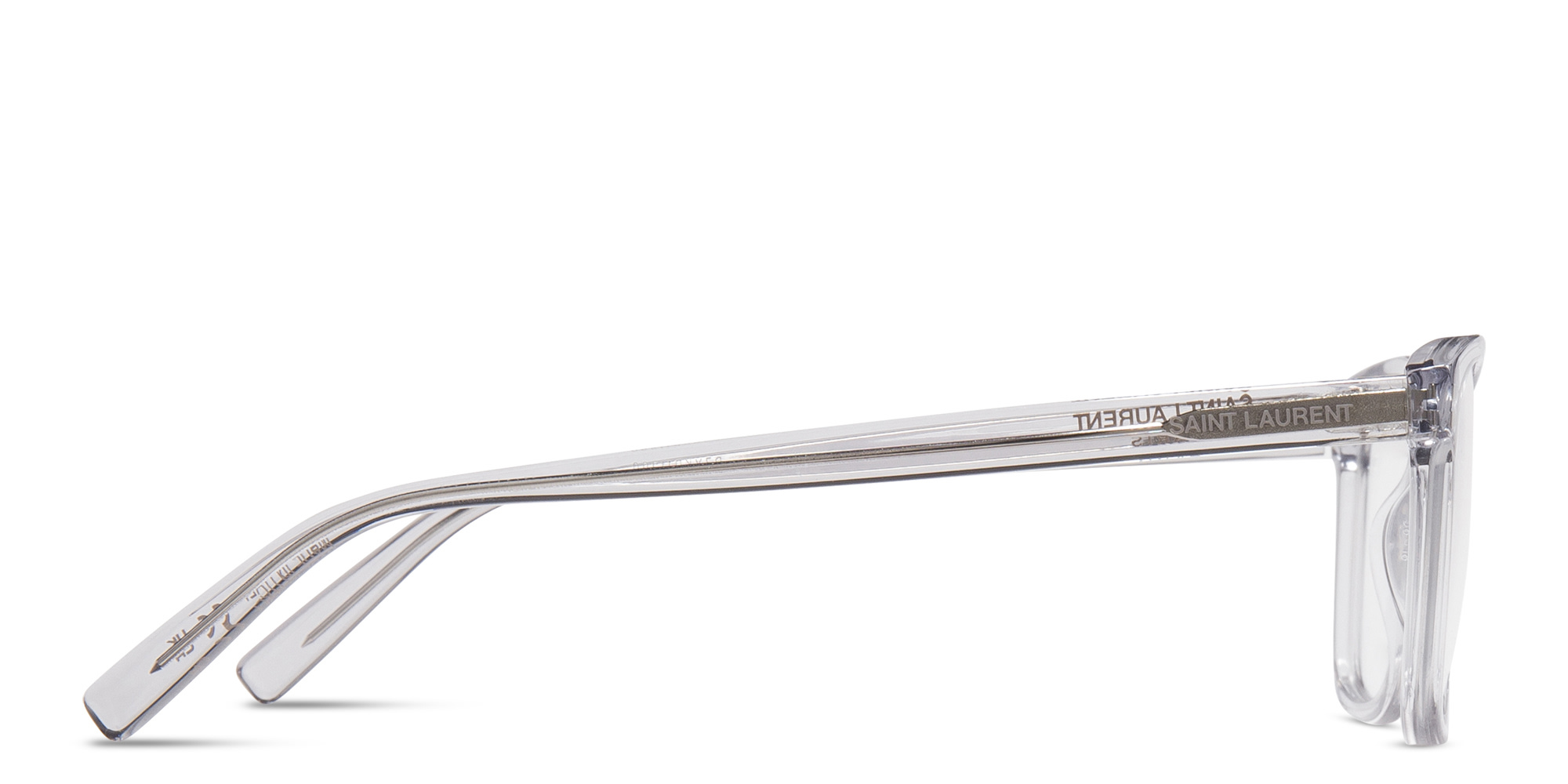 Shop SAINT LAURENT Wide Rectangle Eyeglasses in Grey online.