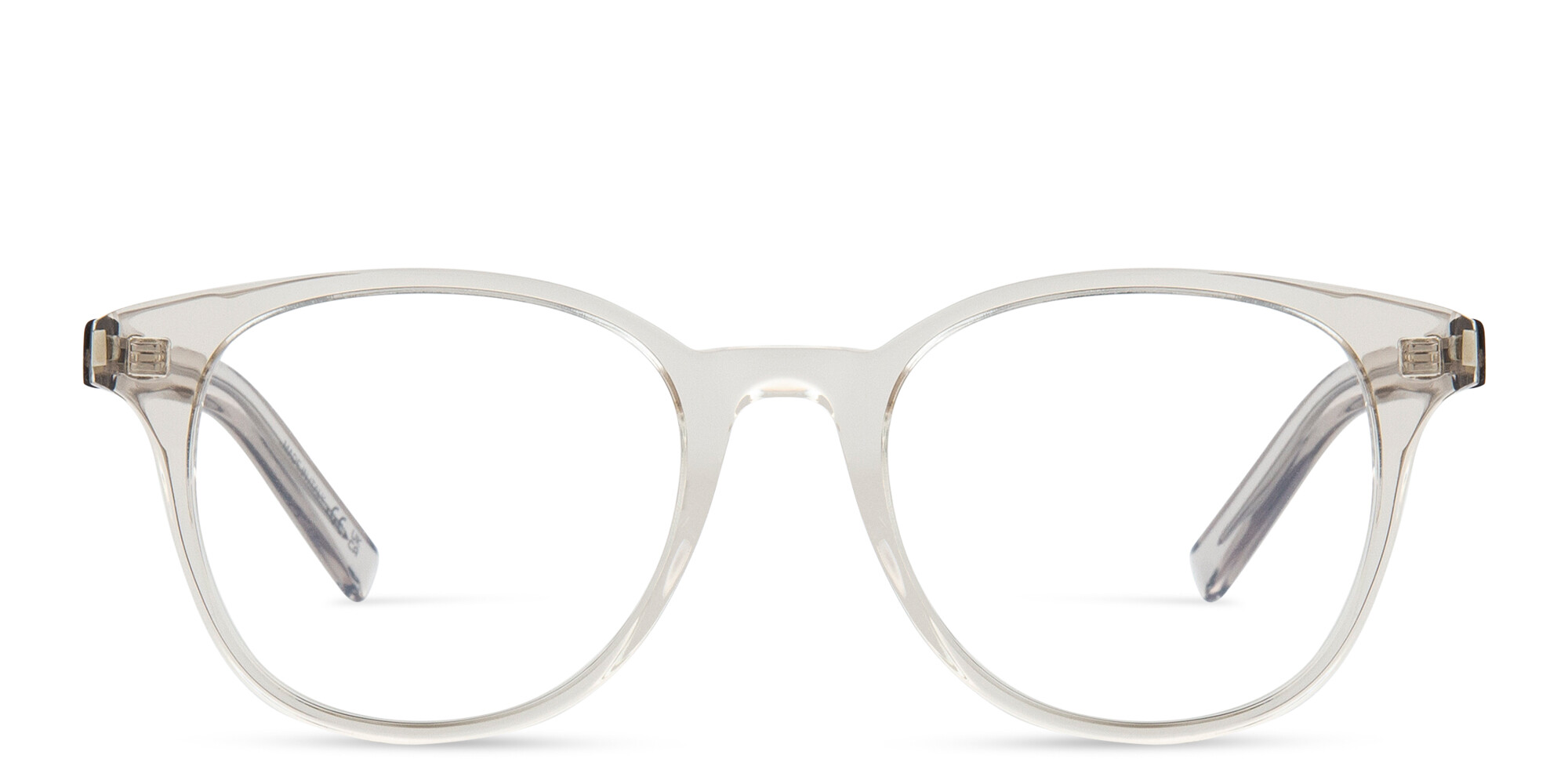 Shop SAINT LAURENT Unisex Round Eyeglasses in Beige online.