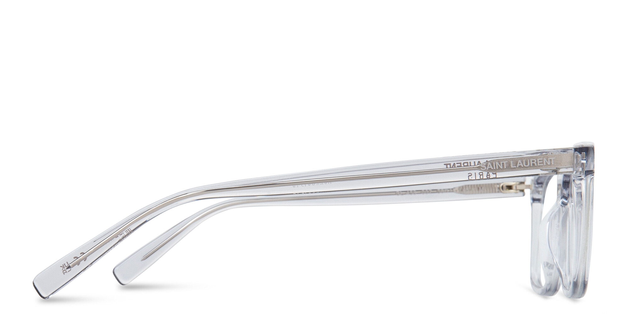 Shop SAINT LAURENT Wide Rectangle Eyeglasses in Grey online.