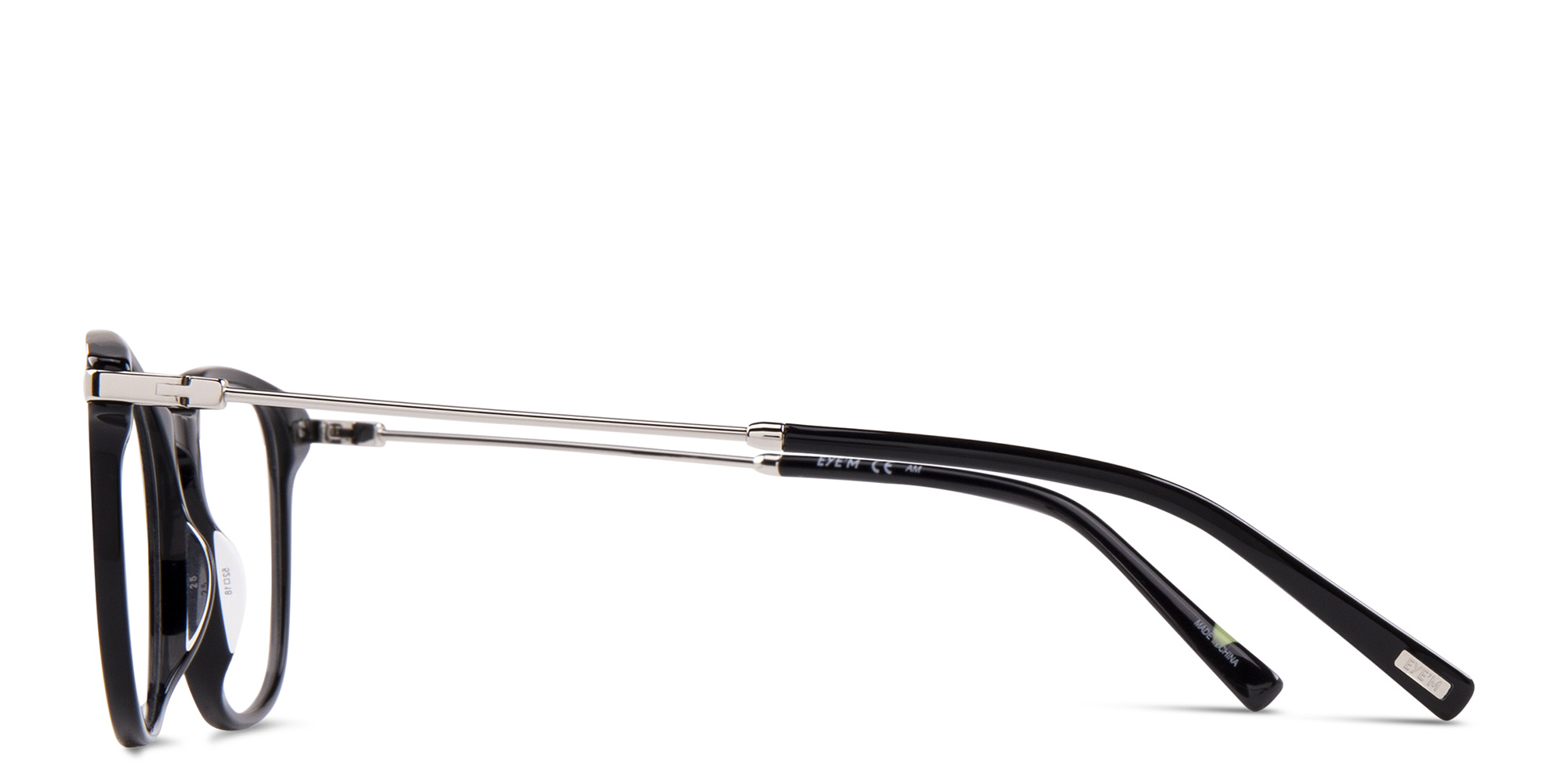 EYE'M Round Eyeglasses in Black – Product Photo 3
