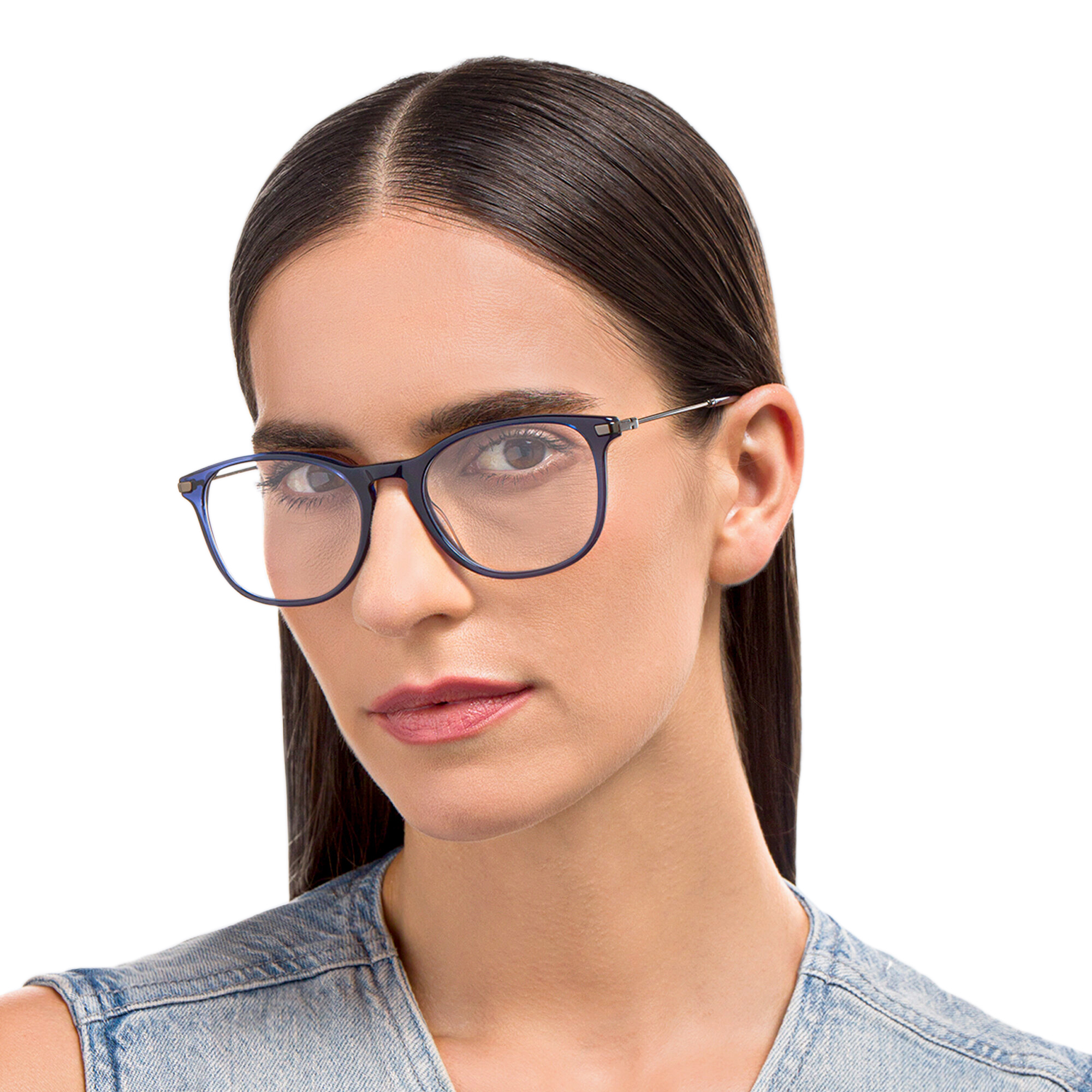EYE'M Round Eyeglasses in Blue – Product Photo 6