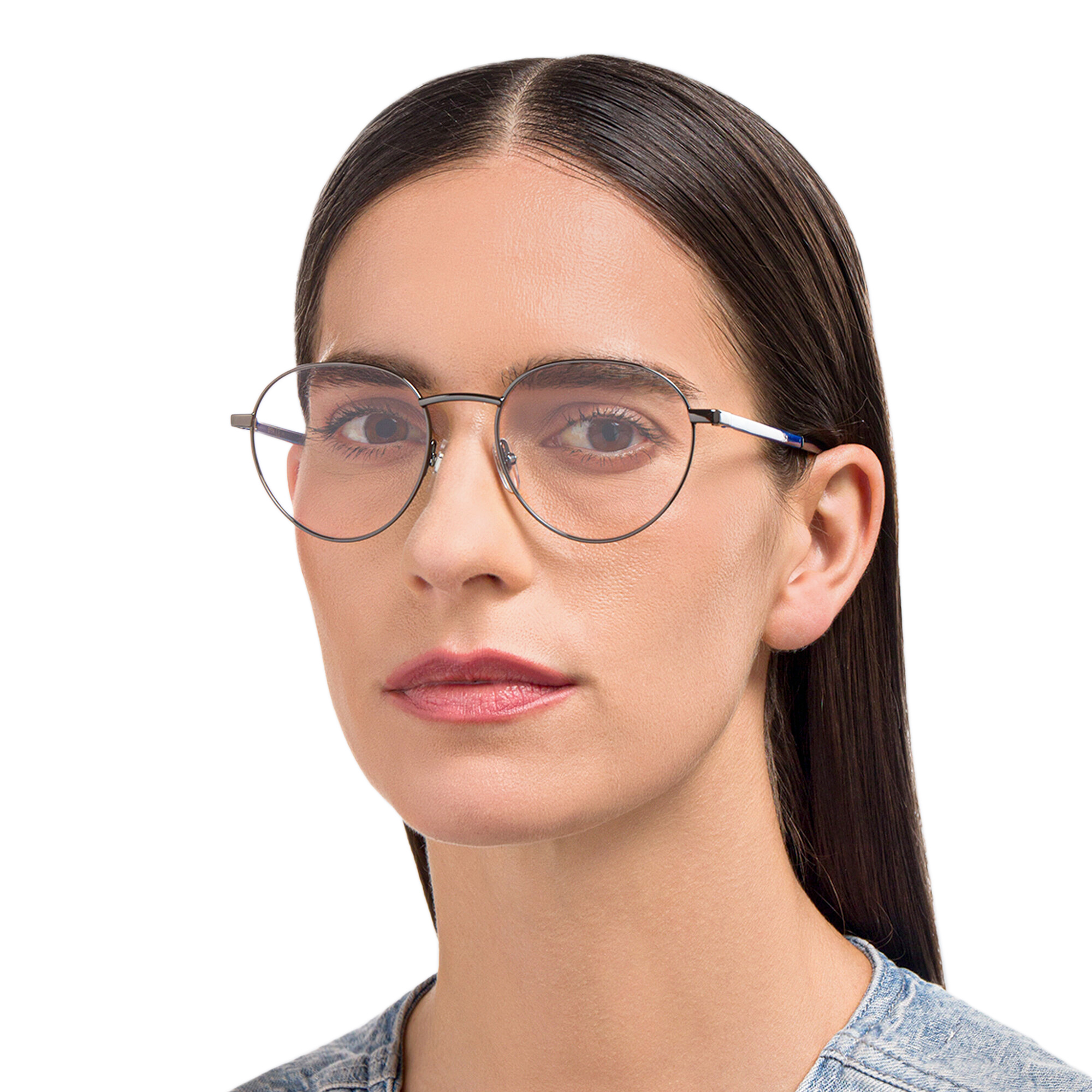 EYE'M Round Eyeglasses in Gunmetal – Product Photo 5