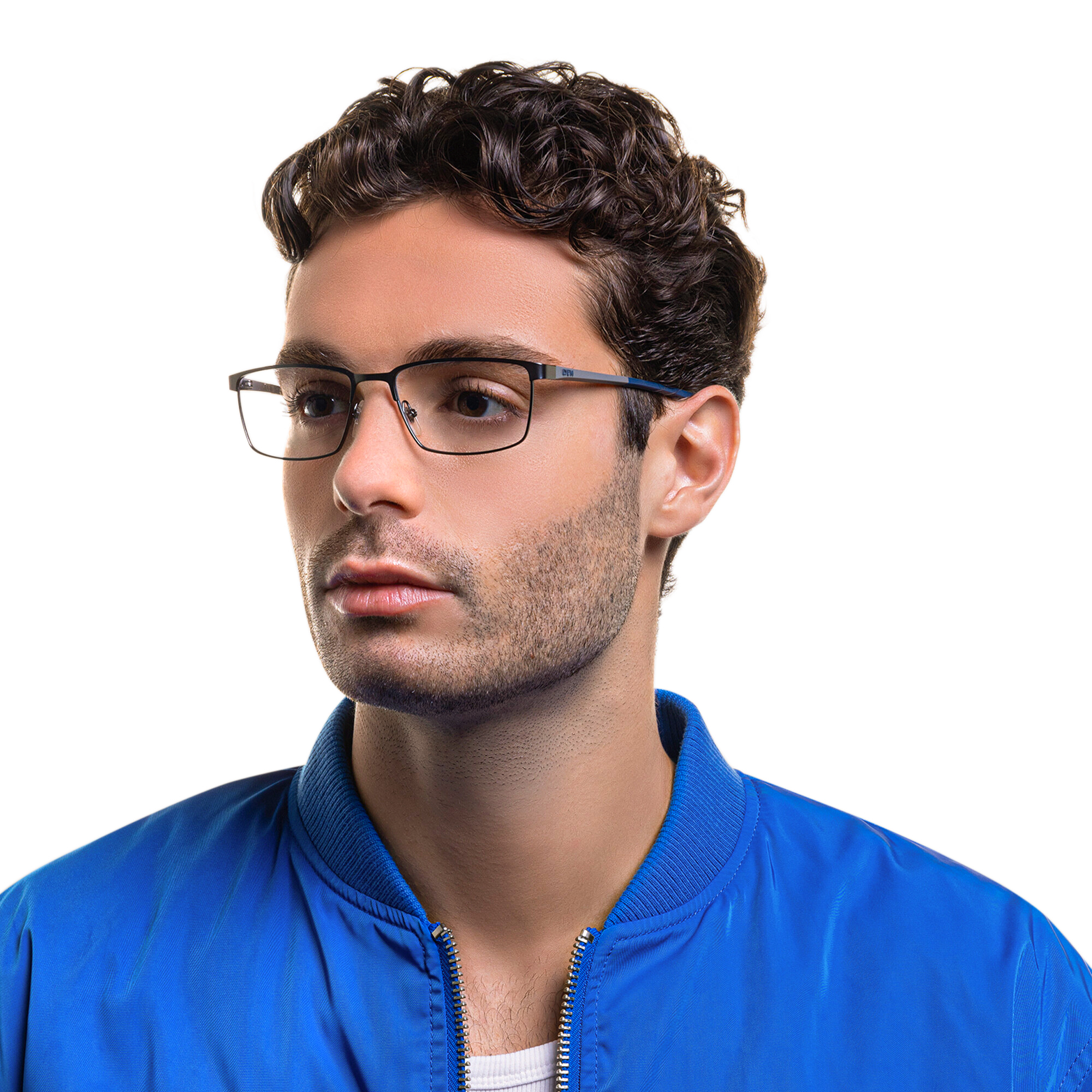 Shop EYE'M Rectangle Eyeglasses in Gunmetal online.