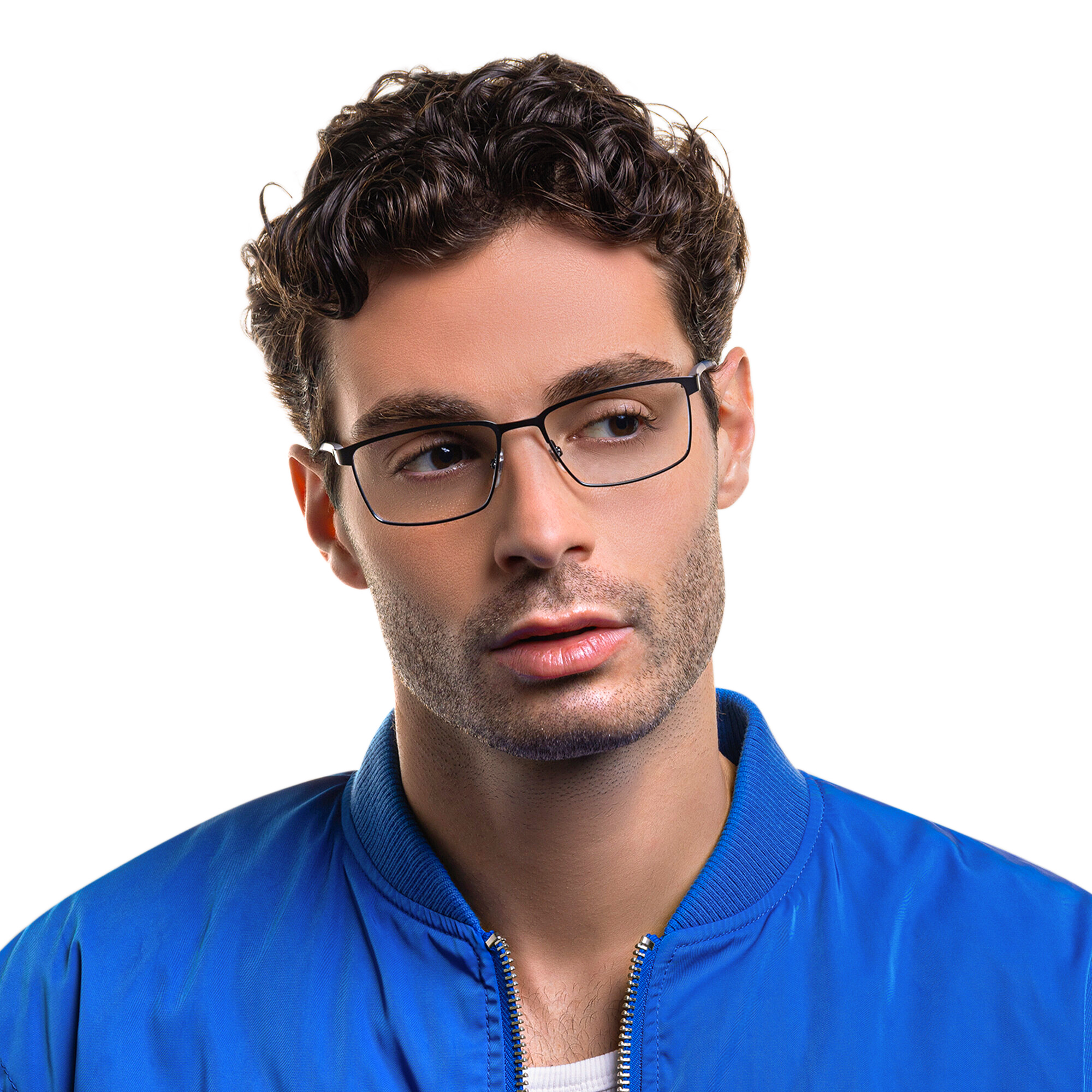 Shop EYE'M Rectangle Eyeglasses in Gunmetal online.