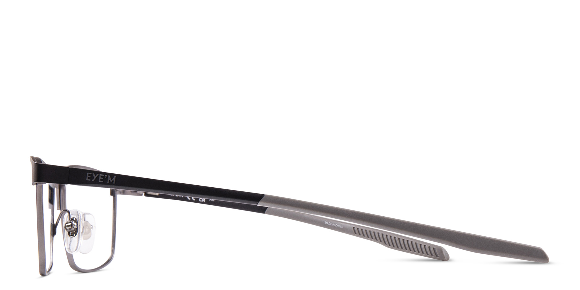 EYE'M Rectangle Eyeglasses in Black & Gunmetal – Product Photo 3