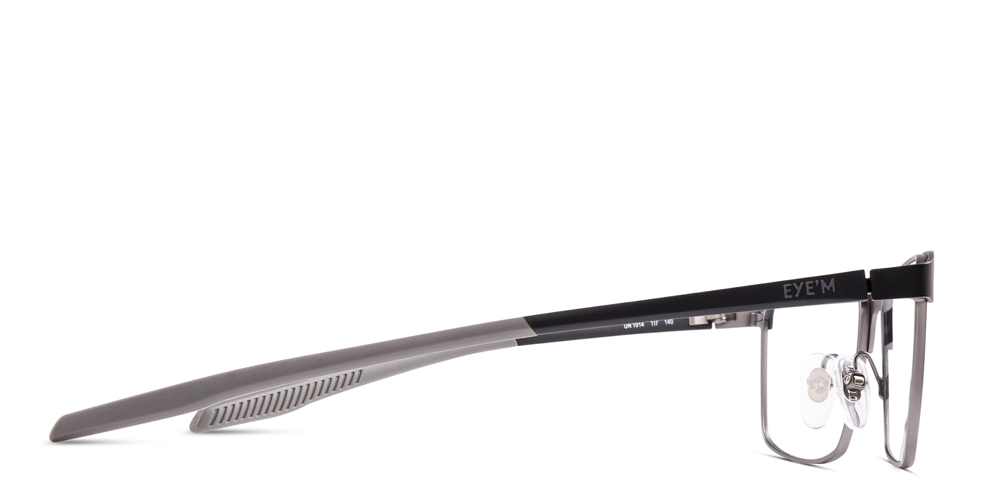 EYE'M Rectangle Eyeglasses in Black & Gunmetal – Product Photo 4