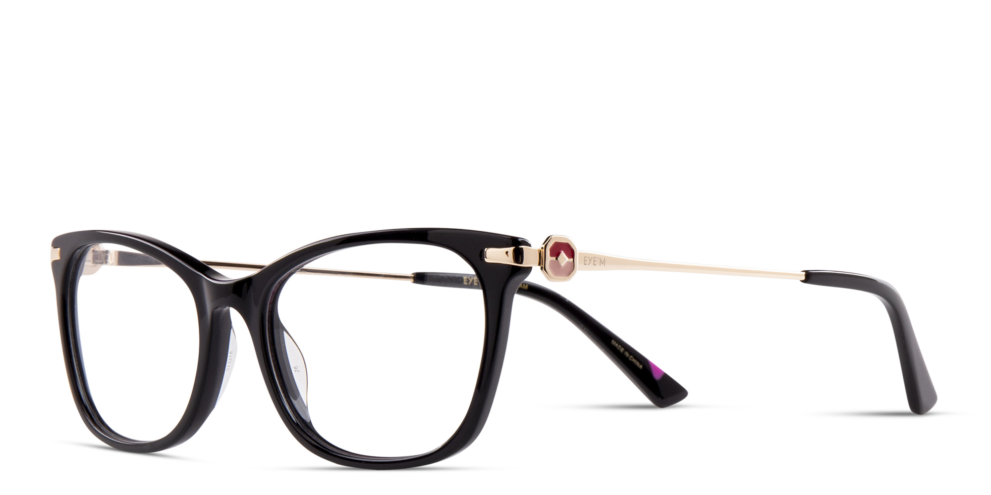 Shop EYE'M Cat-Eye Eyeglasses in Black Gold online.