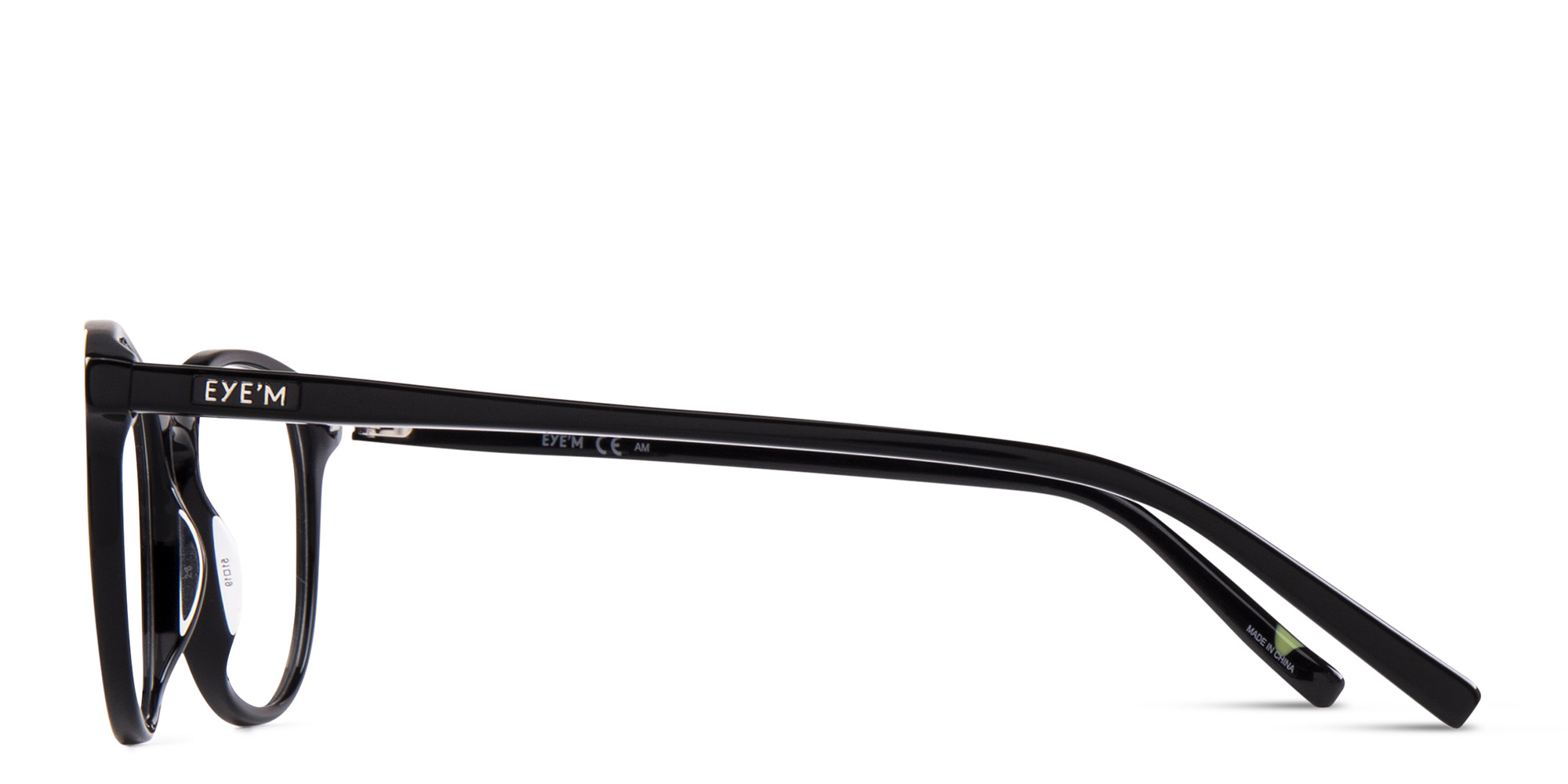 EYE'M Round Eyeglasses in Black – Product Photo 3