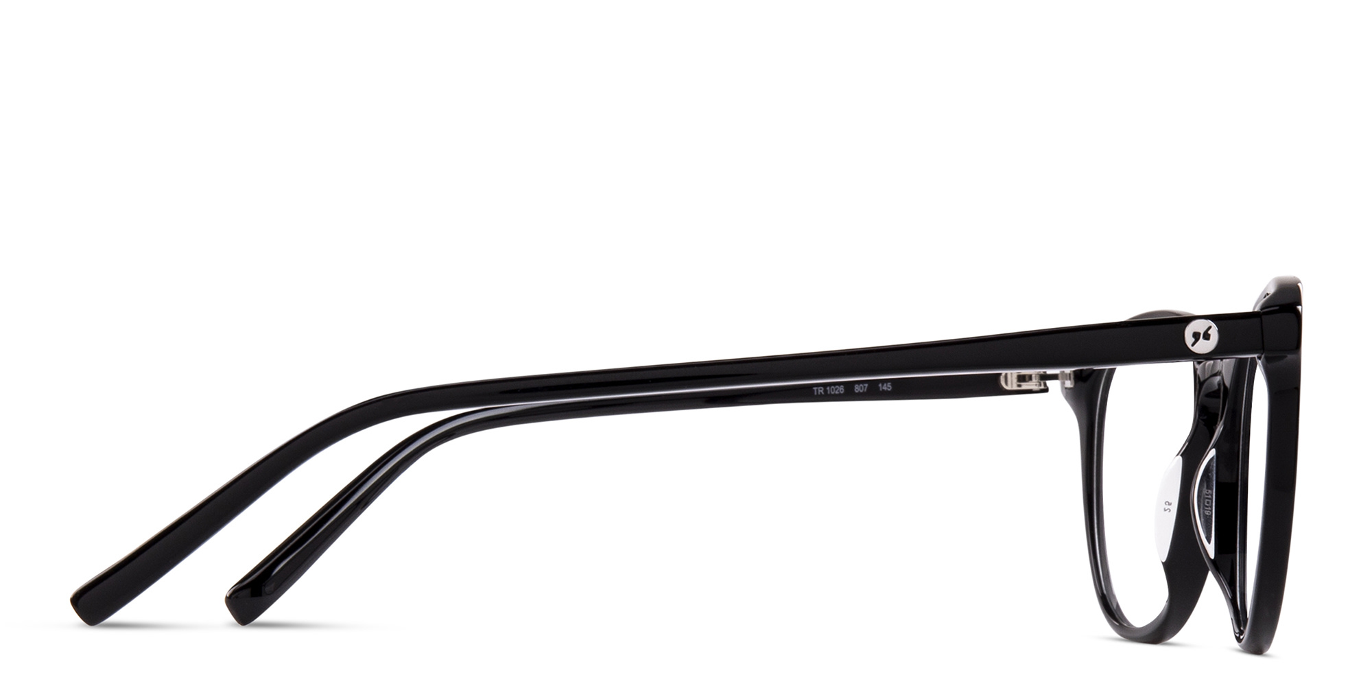 EYE'M Round Eyeglasses in Black – Product Photo 4