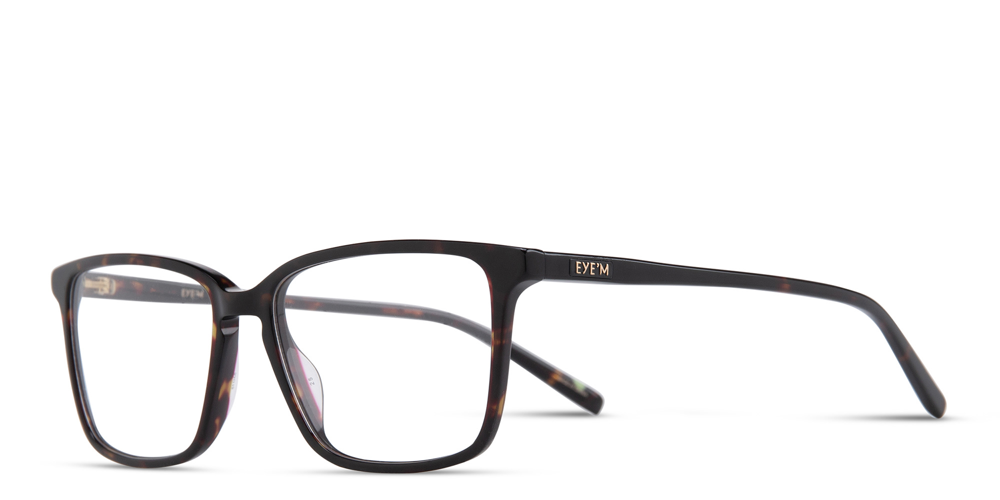 EYE'M Square Eyeglasses in Brown – Product Photo 2