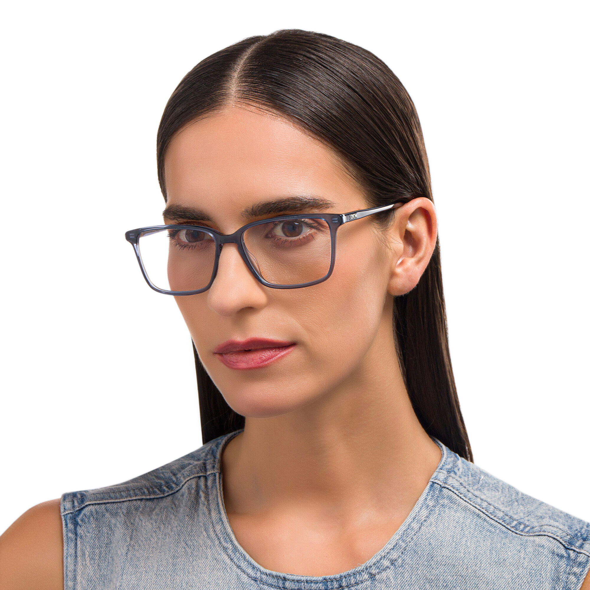 EYE'M Square Eyeglasses in Grey – Product Photo 6