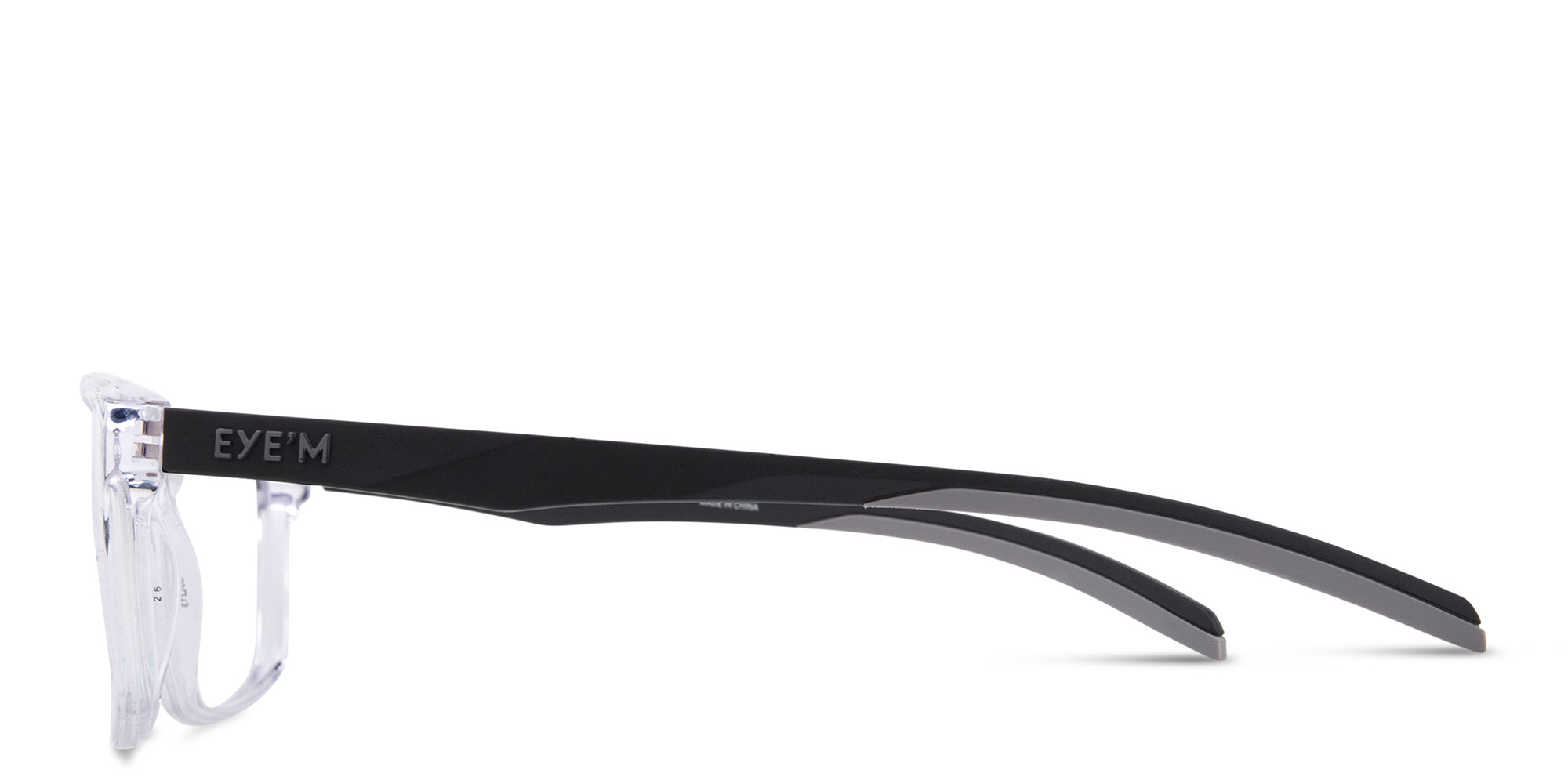 EYE'M Wide Rectangle Eyeglasses in Clear – Product Photo 3