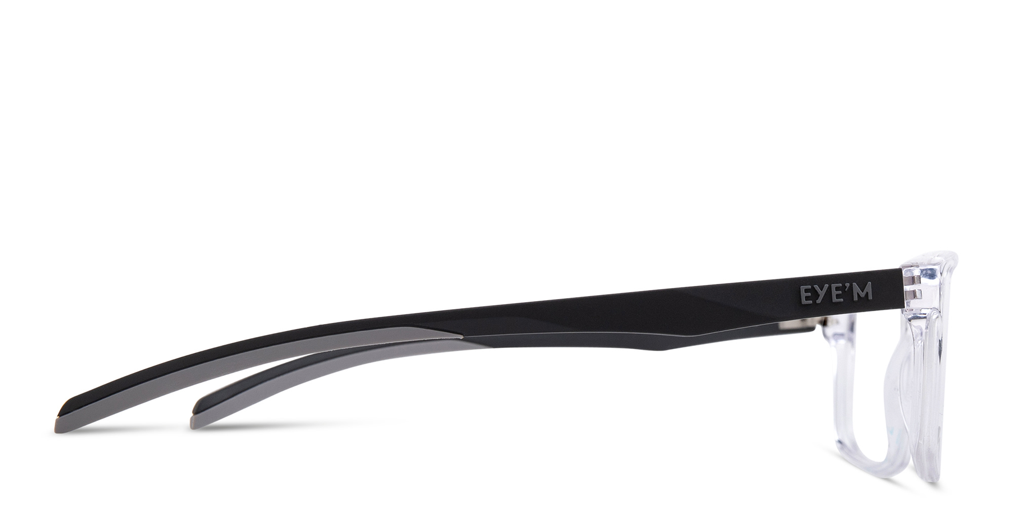 EYE'M Wide Rectangle Eyeglasses in Clear – Product Photo 4