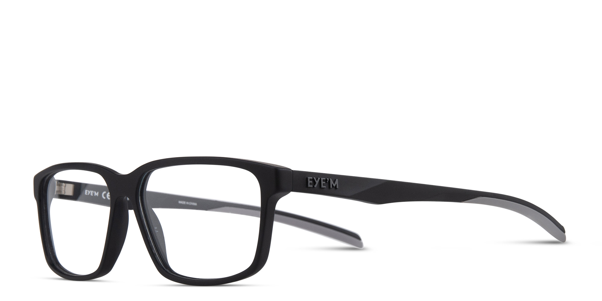 Shop EYE'M Wide Rectangle Eyeglasses in Black online.