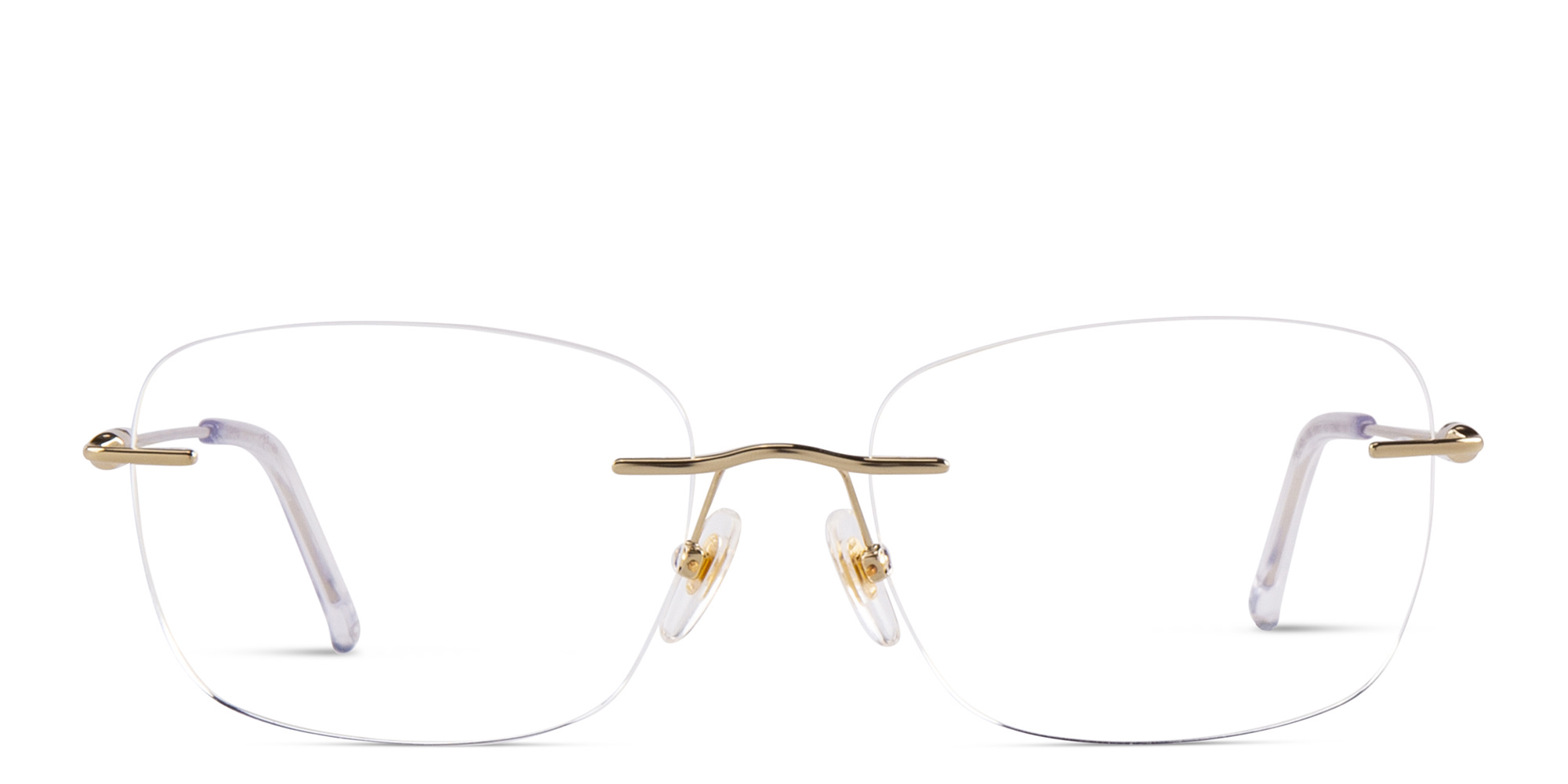 EYE'M Rimless Wide Square Eyeglasses in Gold – Product Photo 1