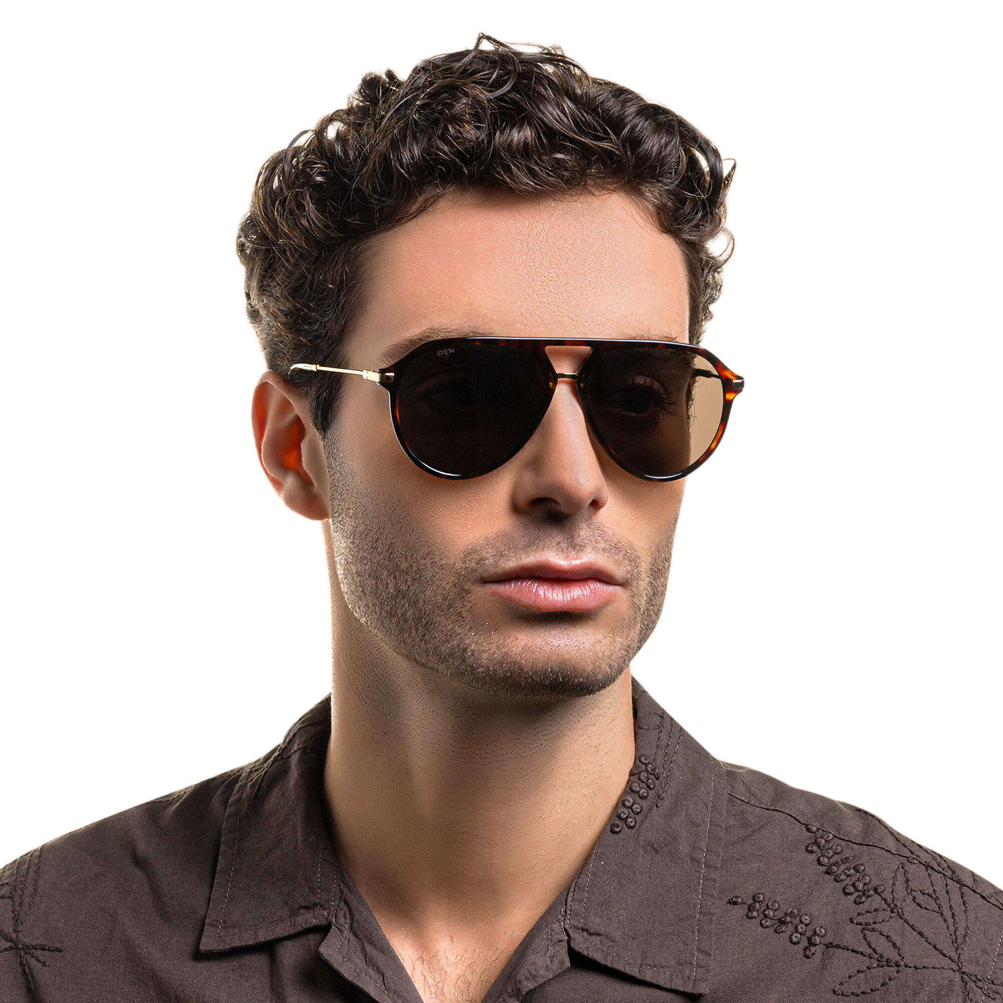 EYE'M Aviator Sunglasses in Havana – Product Photo 5