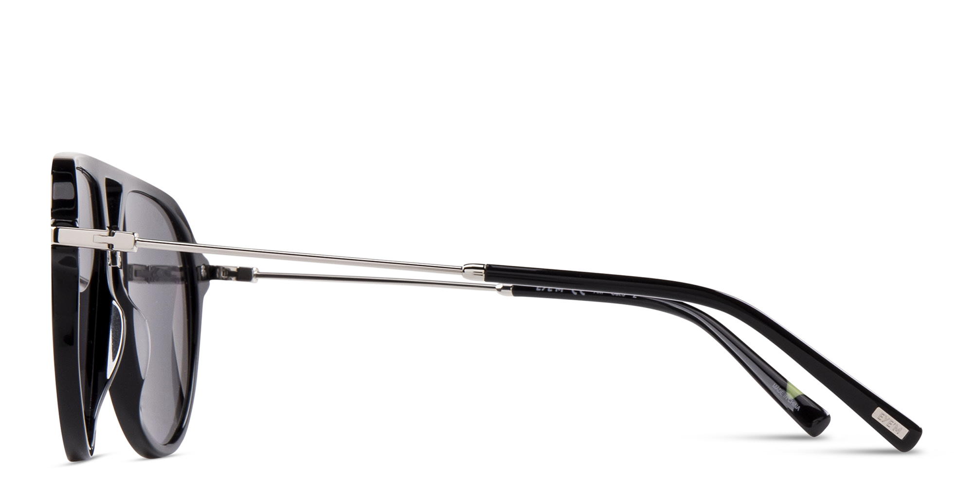 Shop EYE'M Aviator Sunglasses in Black & Silver online.