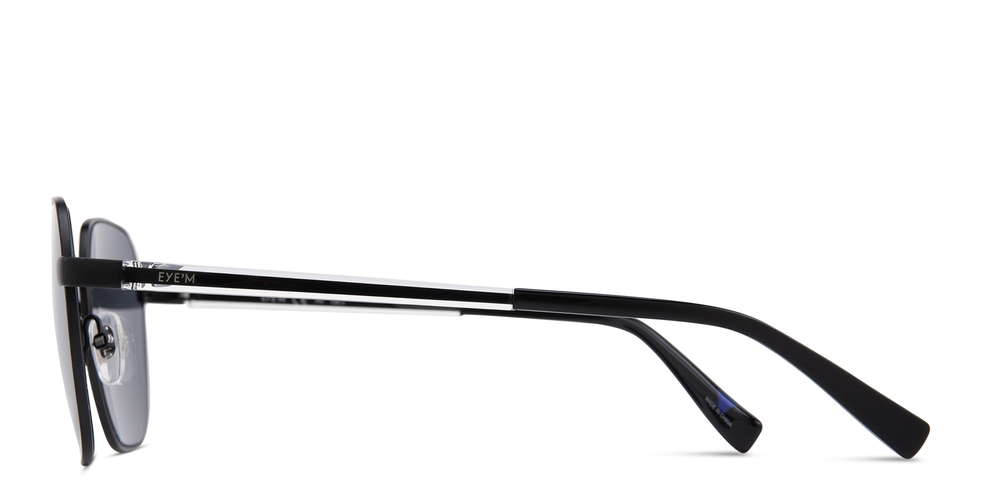 EYE'M Irregular Sunglasses in Black – Product Photo 4