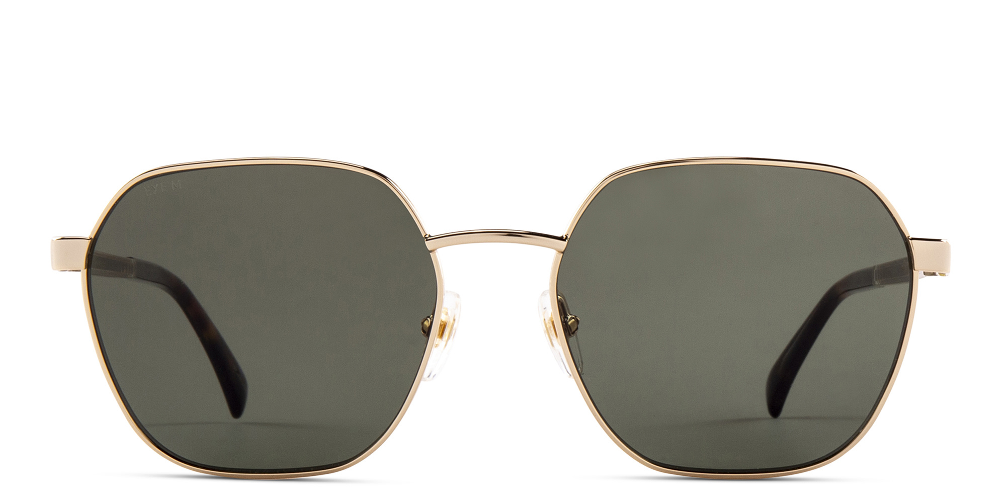 Shop EYE'M Irregular Sunglasses in Gold online.
