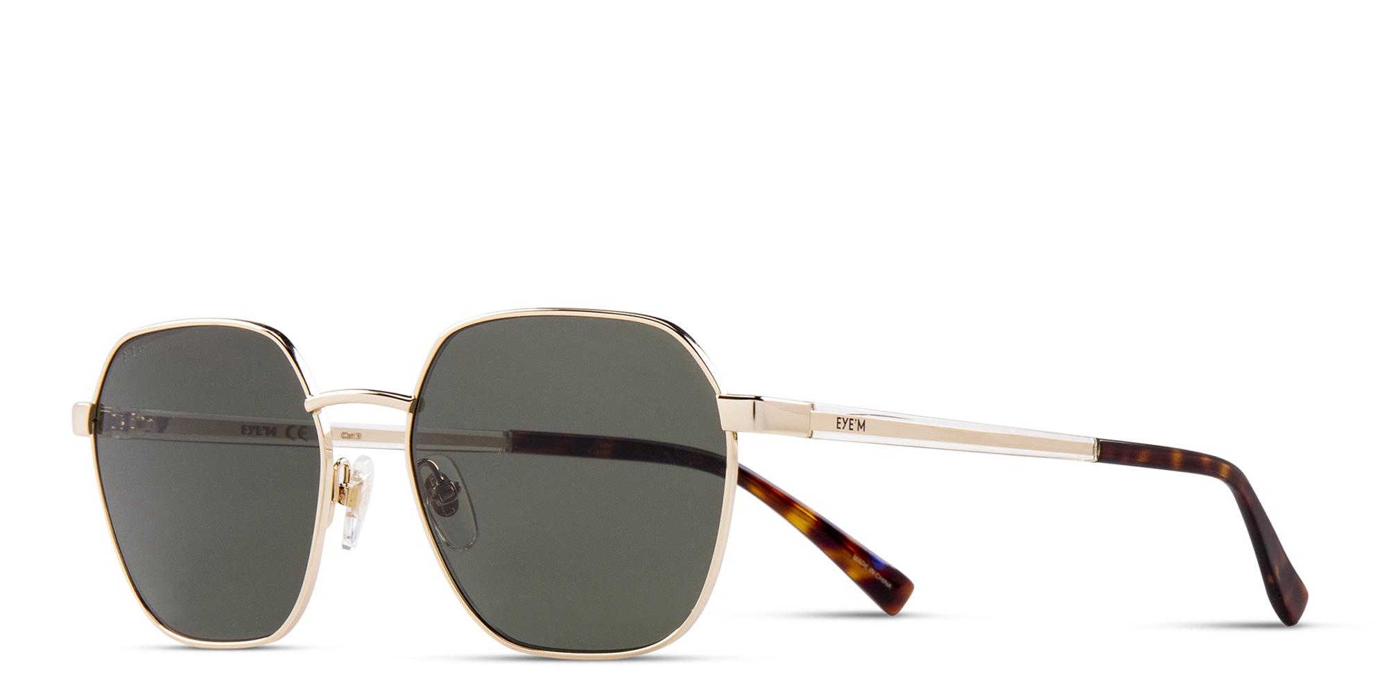 Shop EYE'M Irregular Sunglasses in Gold online.