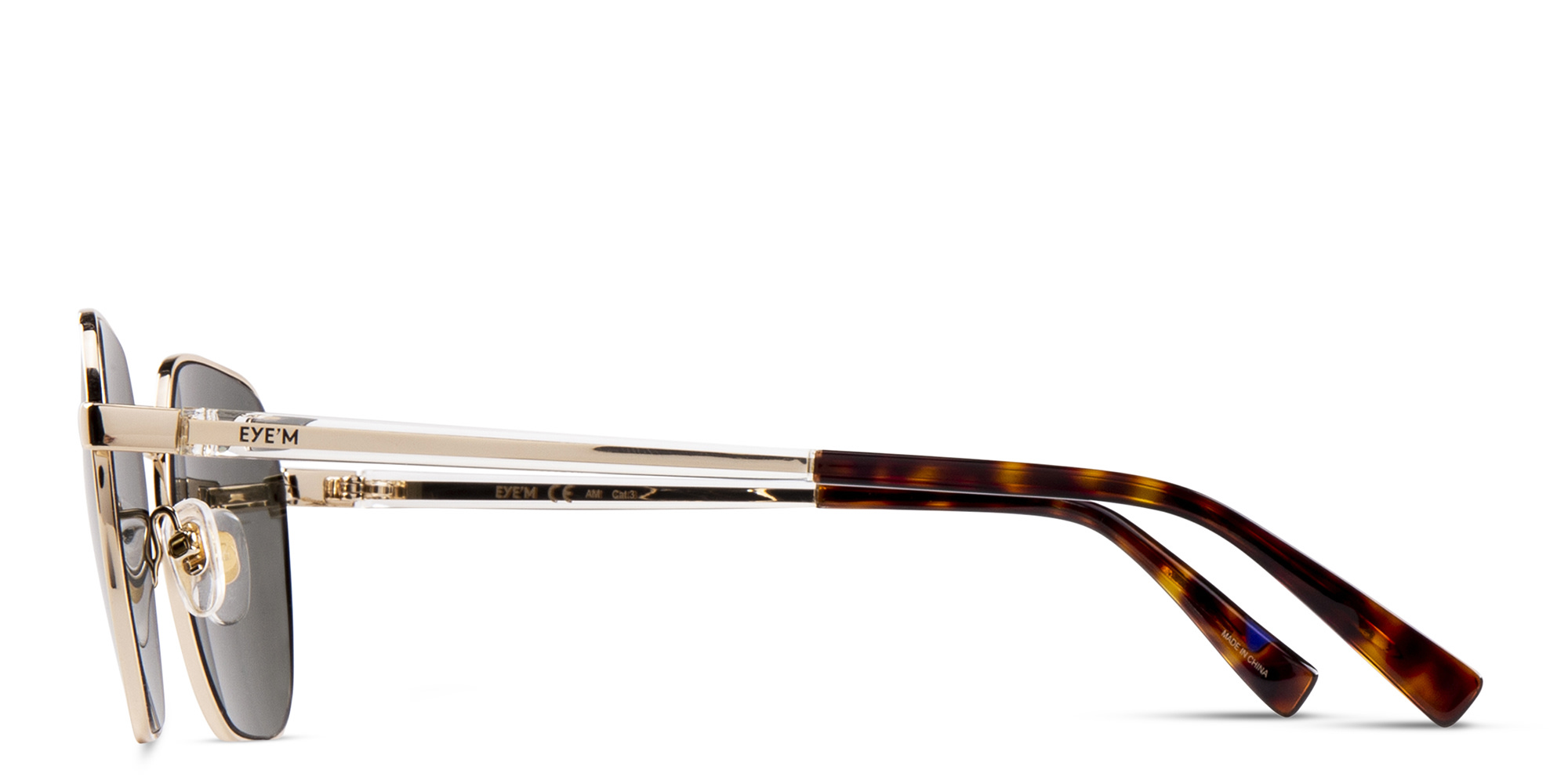 Shop EYE'M Irregular Sunglasses in Gold online.