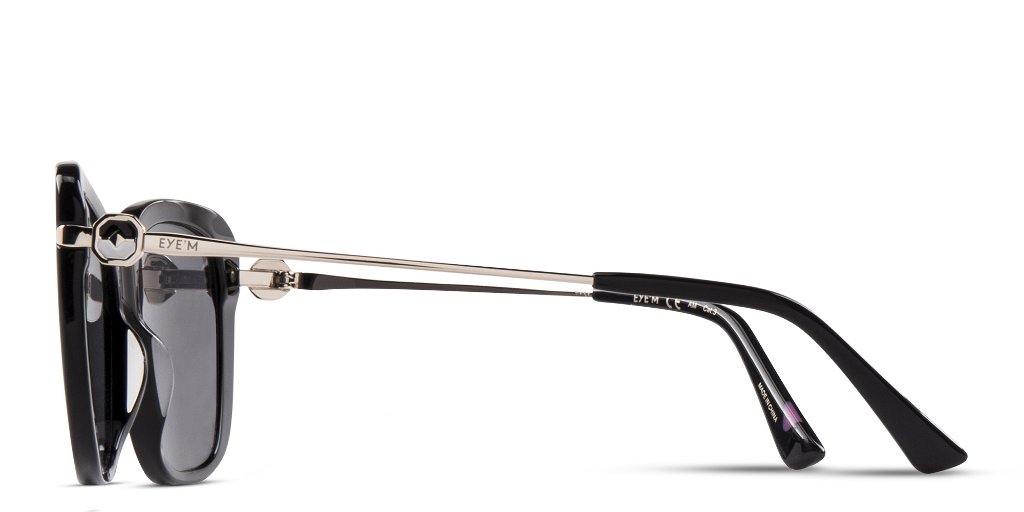 EYE'M Square Sunglasses in Black – Product Photo 3