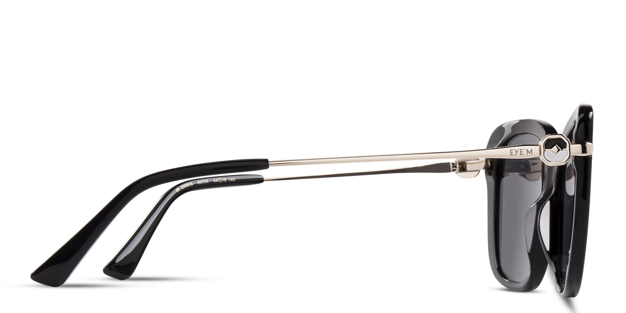 EYE'M Square Sunglasses in Black – Product Photo 4