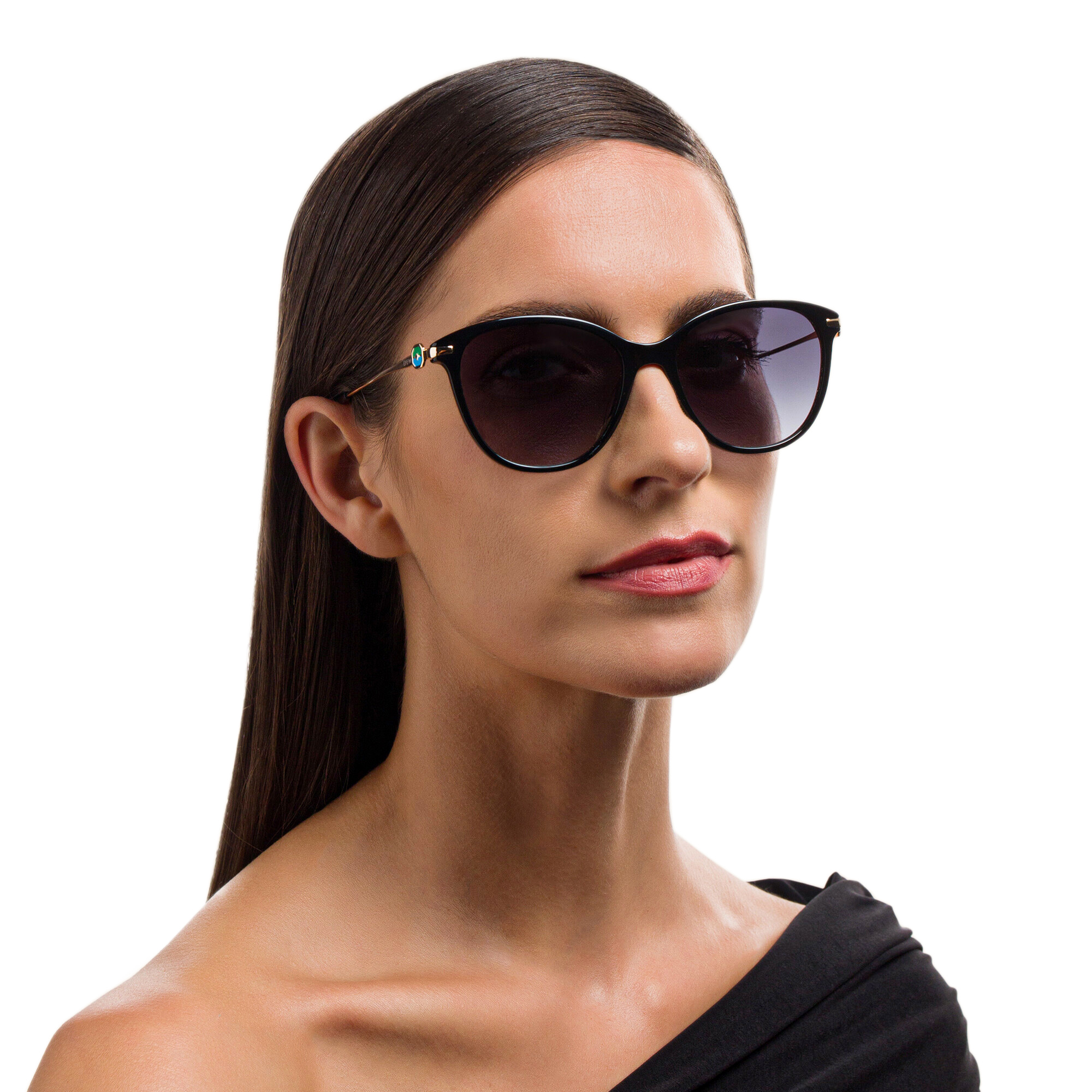Shop EYE'M Cat-Eye Sunglasses in Black online.