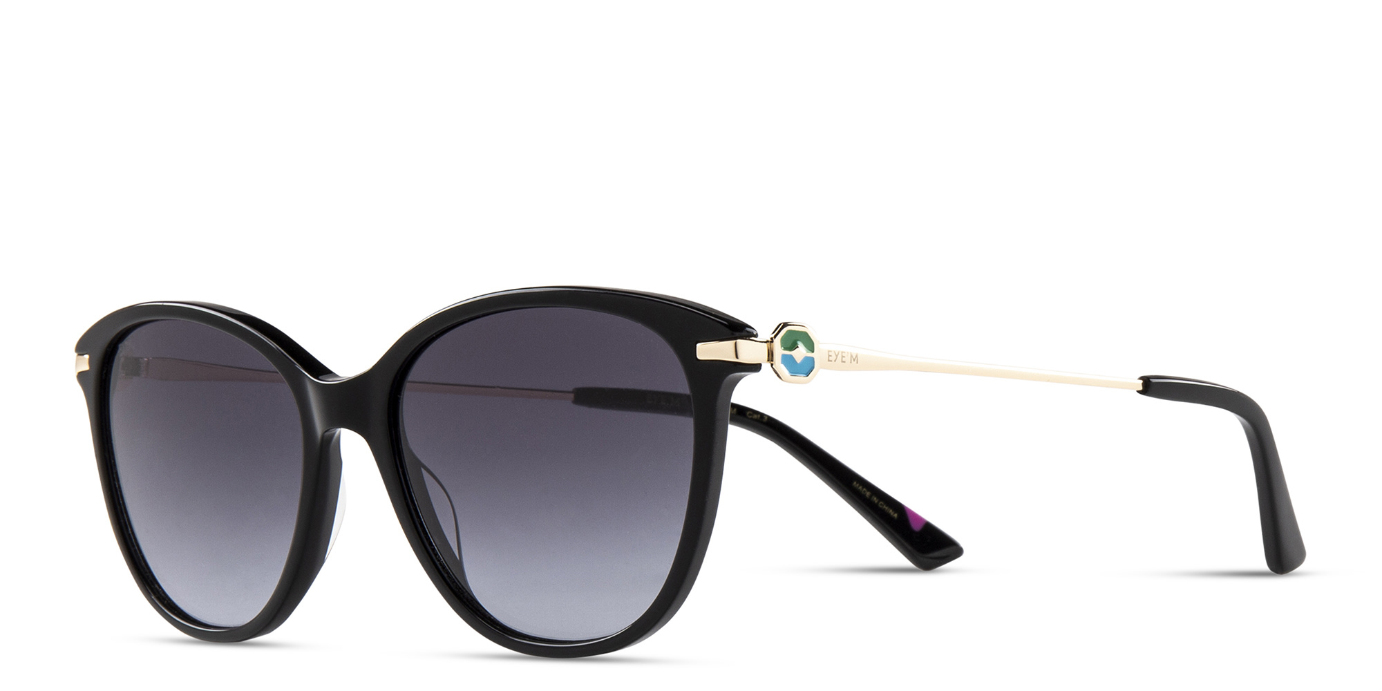 Shop EYE'M Cat-Eye Sunglasses in Black online.