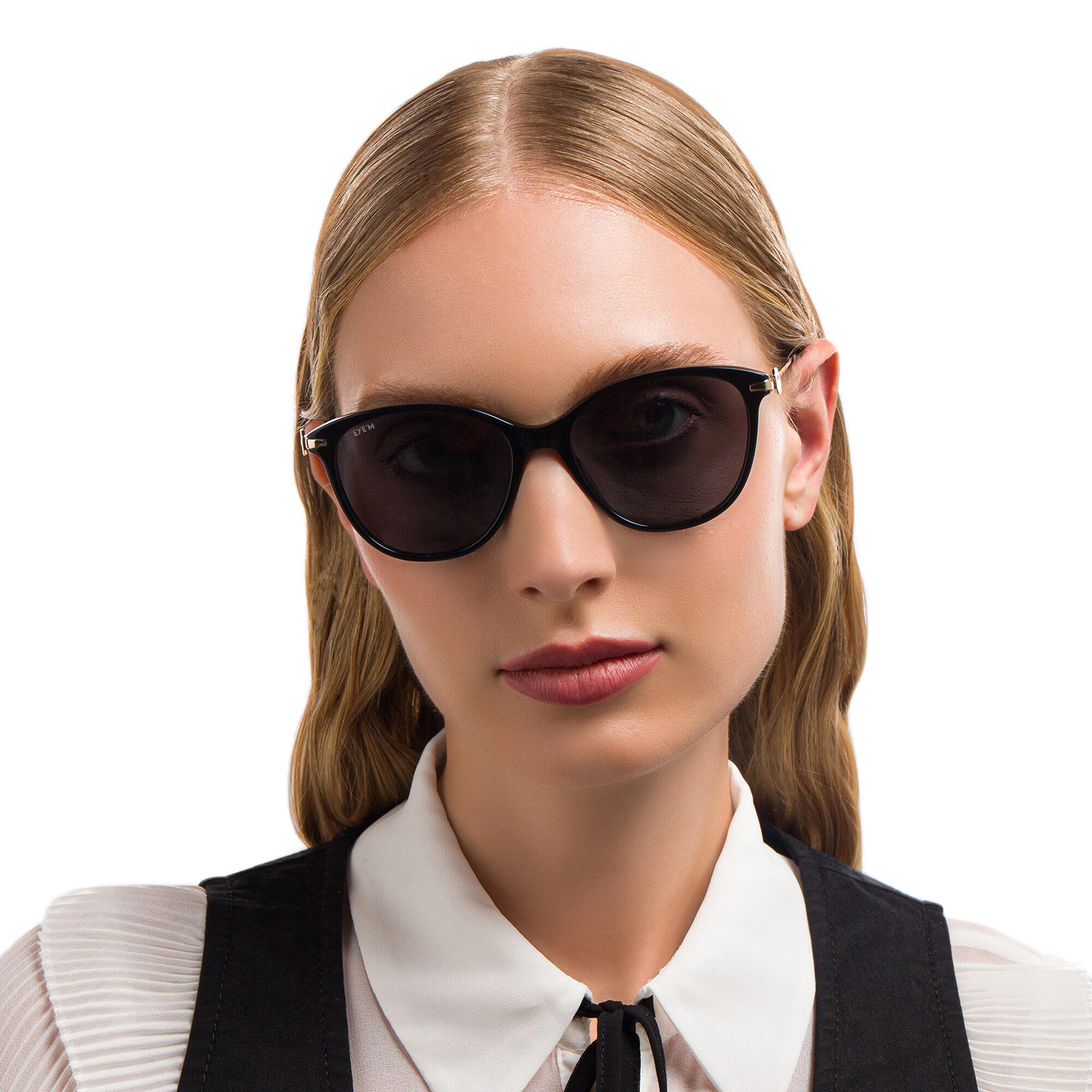 EYE'M Cat-Eye Sunglasses in Black – Product Photo 5