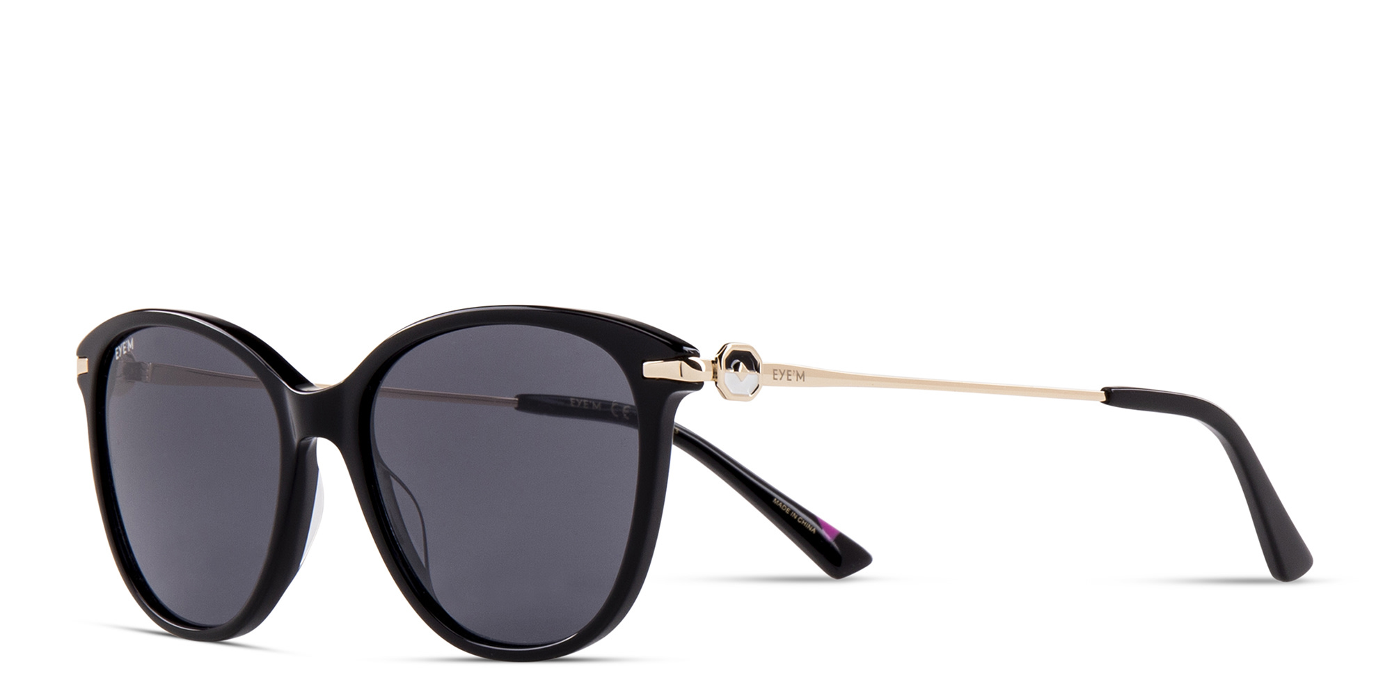 EYE'M Cat-Eye Sunglasses in Black – Product Photo 2