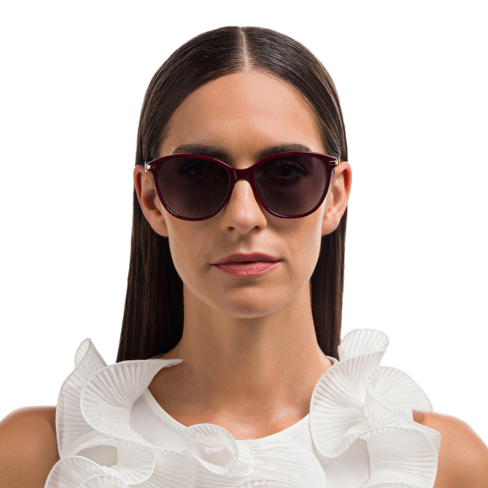 EYE'M Cat-Eye Sunglasses in Red – Product Photo 5