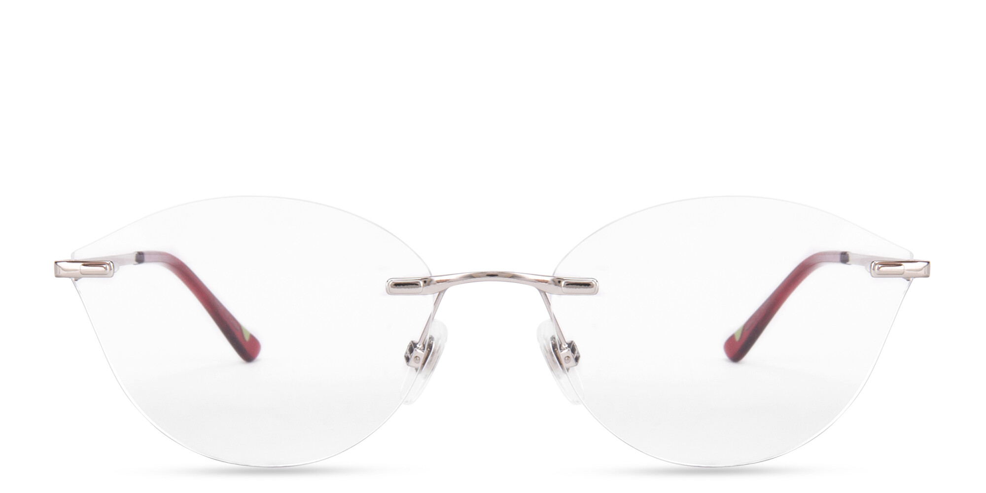 EYE'M Rimless Wide Cat-Eye Eyeglasses in Silver – Product Photo 1