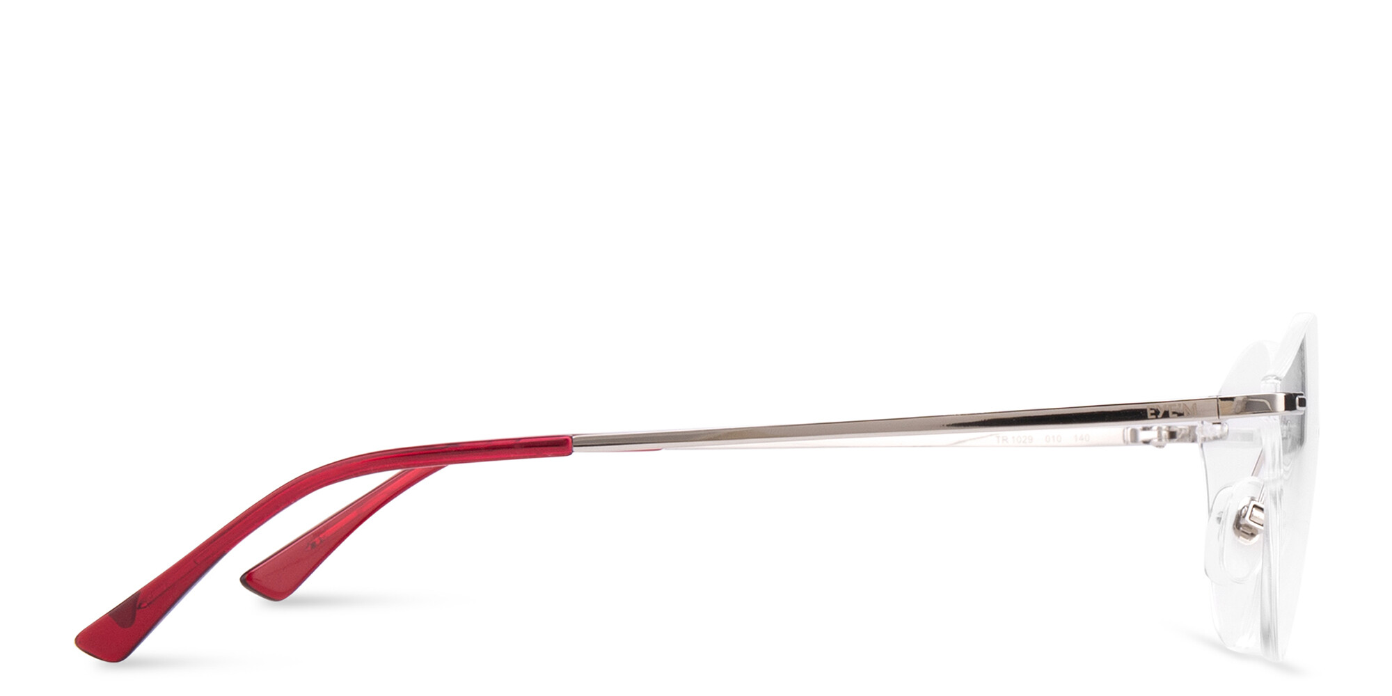 EYE'M Rimless Wide Cat-Eye Eyeglasses in Silver – Product Photo 4