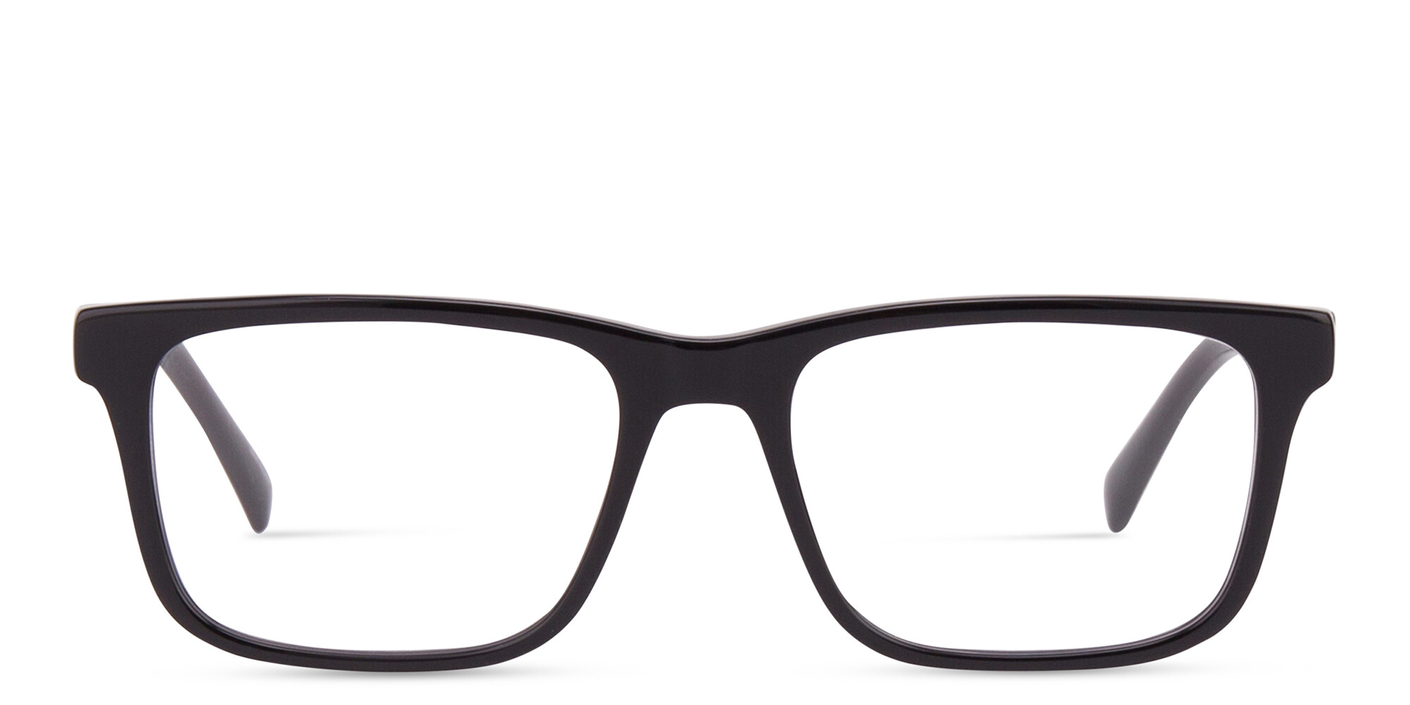 Shop EYE'M Clip-On Rectangle Eyeglasses in Solid Black online.
