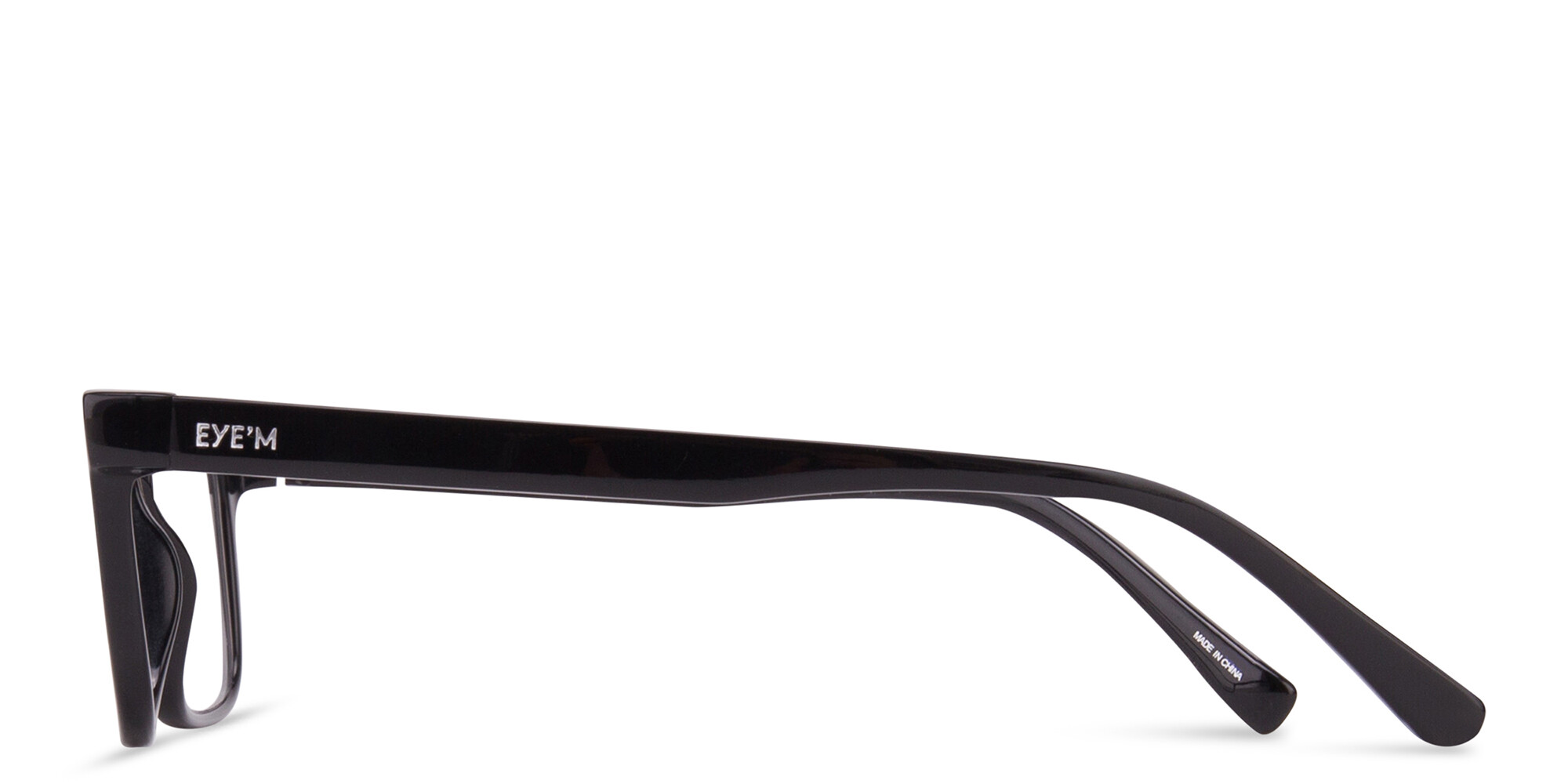 Shop EYE'M Clip-On Rectangle Eyeglasses in Solid Black online.