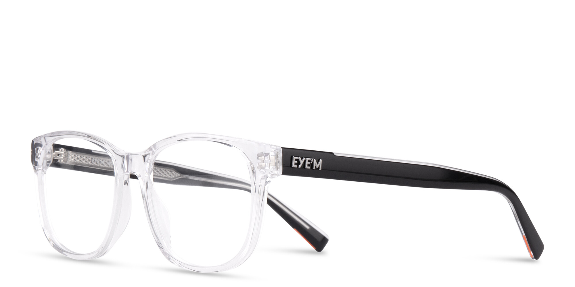 EYE'M Square Eyeglasses in Clear – Product Photo 2