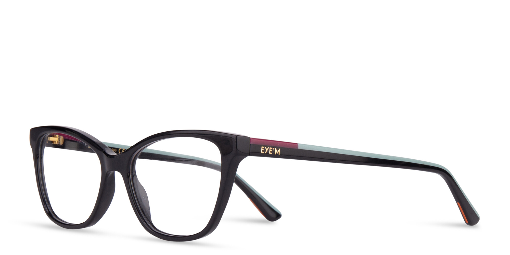 EYE'M Cat-Eye Eyeglasses in Black & Blue – Product Photo 2