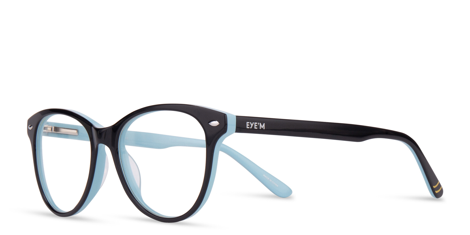 Shop EYE'M Kids Round Eyeglasses in Black online.